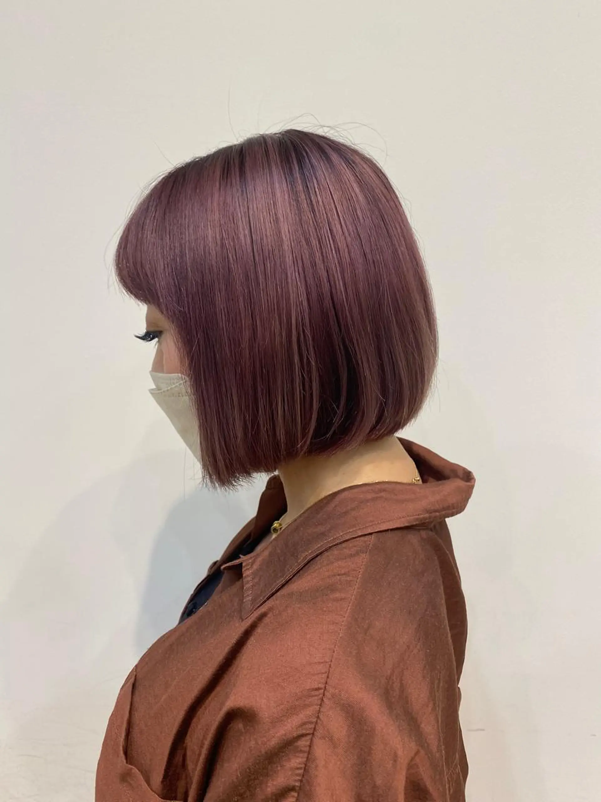 ショート オレンジブラウン 艶•透明感カラー フィーシーのヘアスタイル