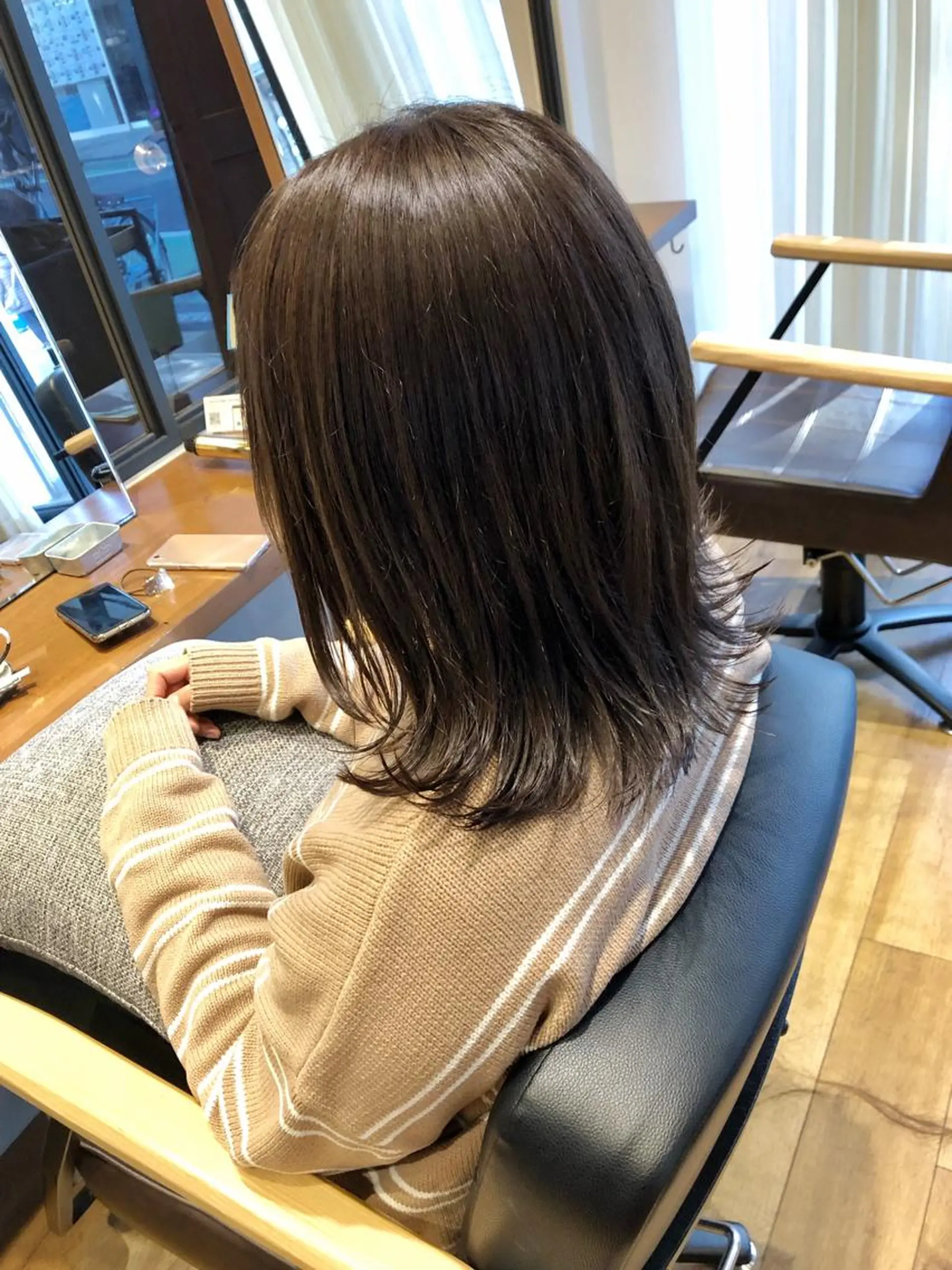 ミディアム カラー ダークグレー ダークグレージュ グレージュ ◇おの あすか◇のヘアスタイル