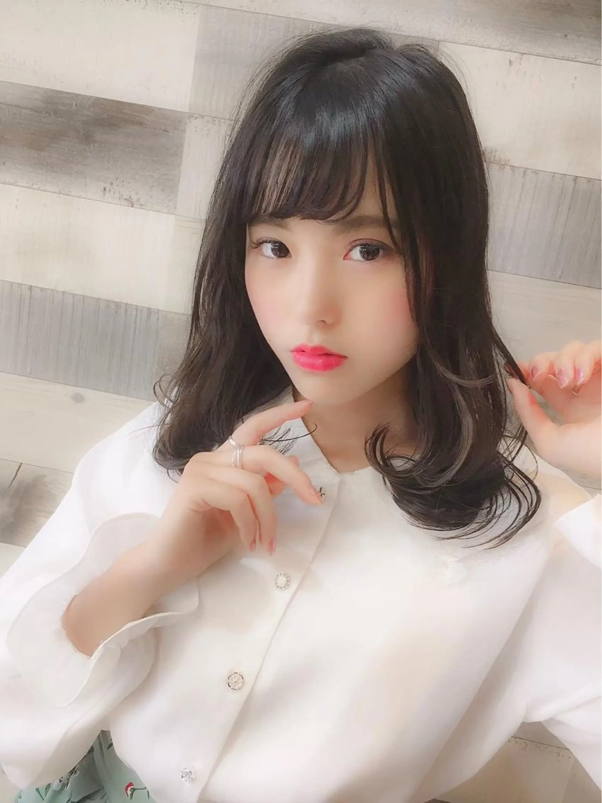 ミディアム パーマ ヘアアレンジ ミディアムパーマ 當間 大知のヘアスタイル