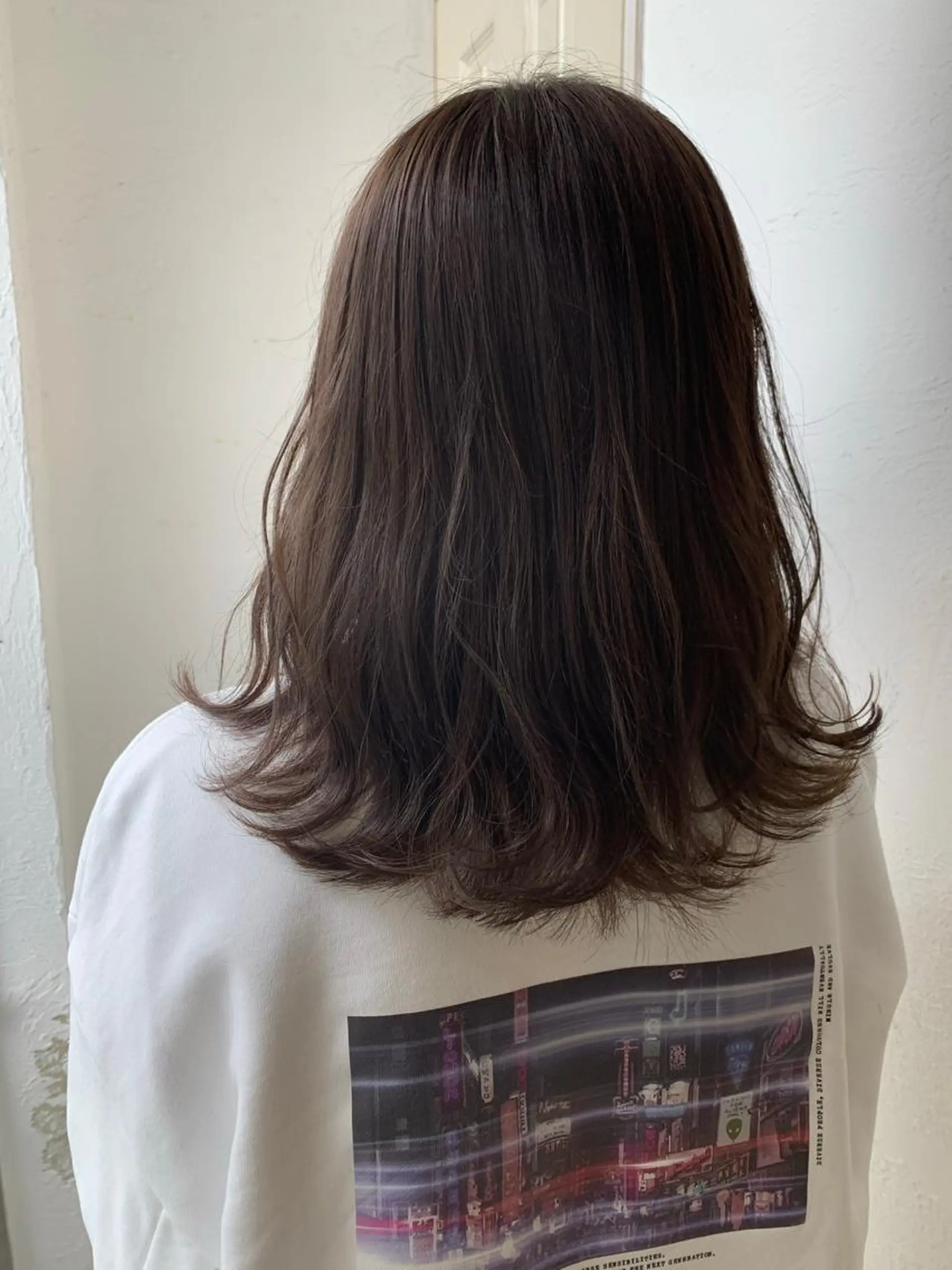 セミロング カラー カット ヘアカラー タナカ マナミのヘアスタイル