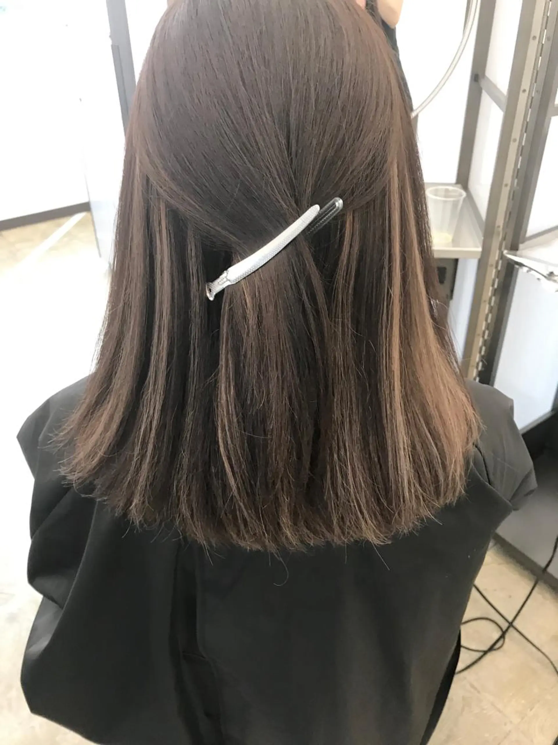 ミディアム カラー ハイライトカラー ハイライト 森本 笑のヘアスタイル