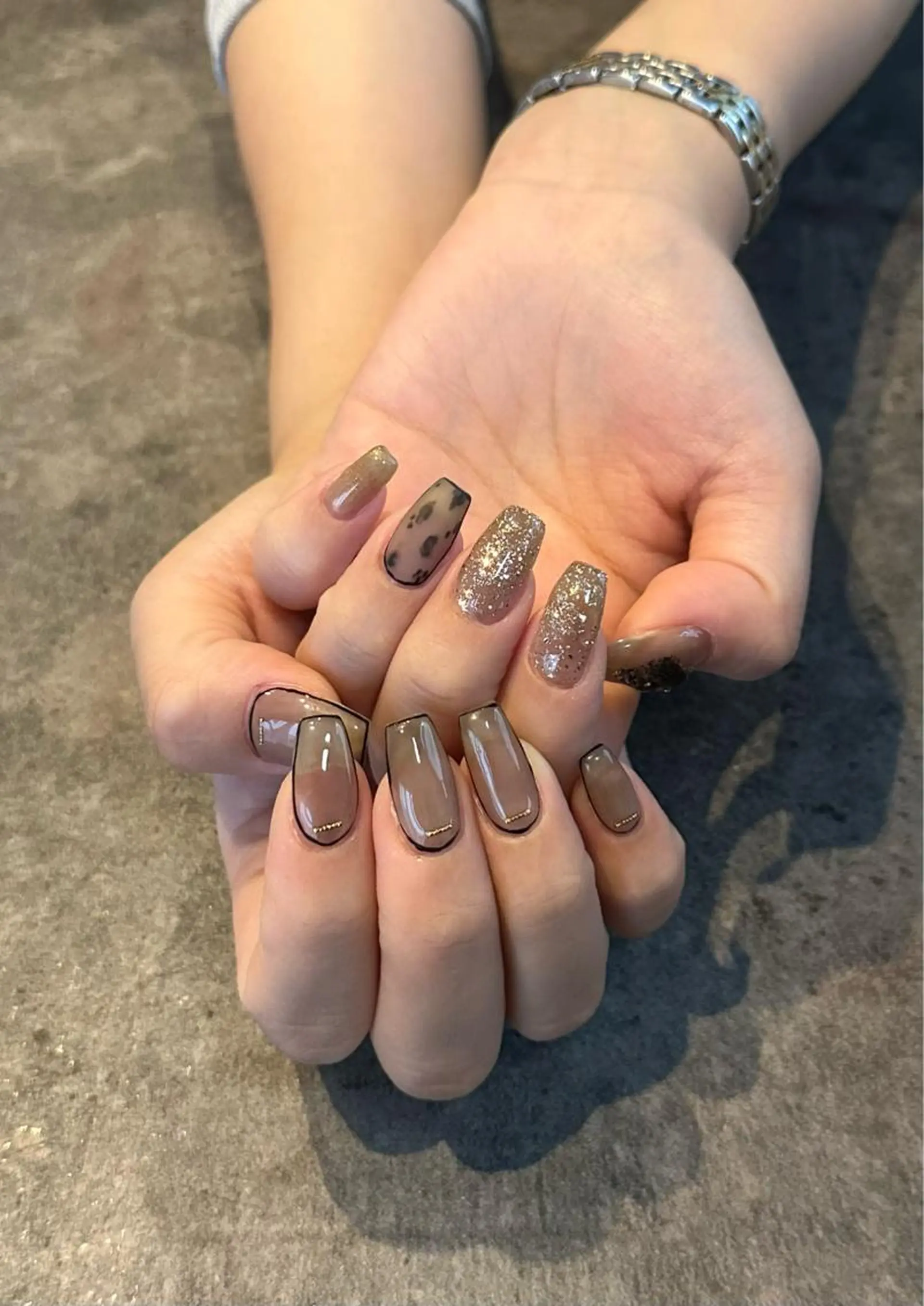 ネイル フラワーネイル フレンチネイル ジェルネイル ガラスフレンチ 大理石ネイル(マーブル) nail salon amanoのネイルデザイン