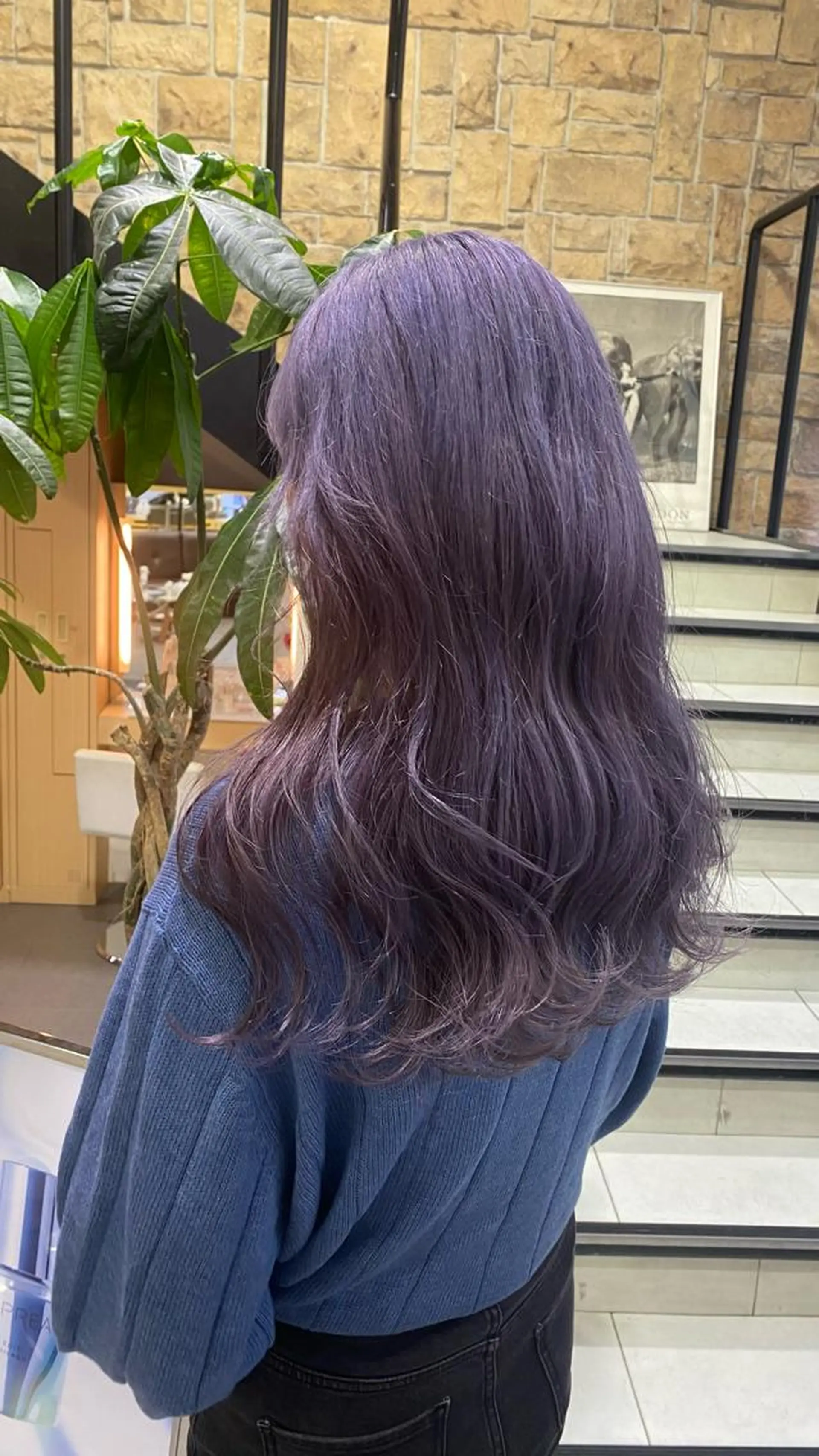 セミロング ヘアカラー ダウンパーマ🇰🇷 毛流れパーマ【かな】のヘアスタイル