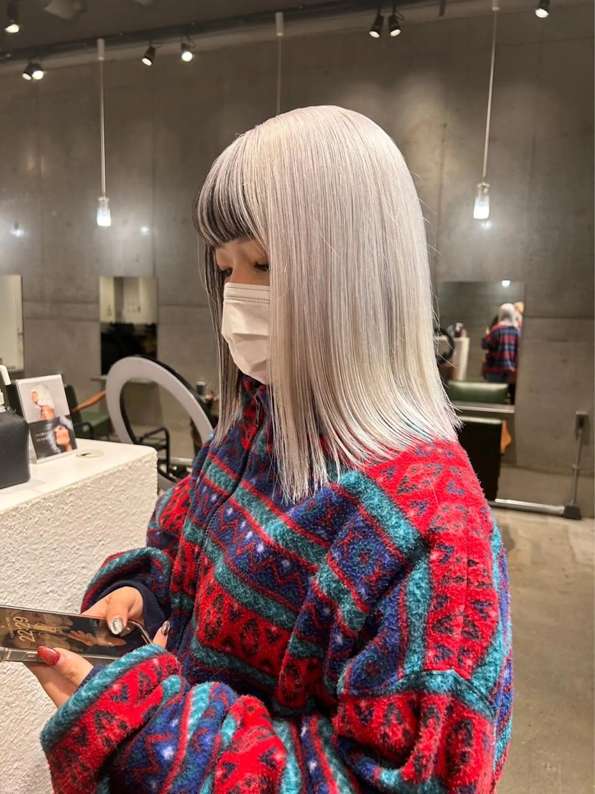 ミディアム カラー ヘアカラー トリートメント MONIQA【モニカ】所属・名古屋ハイトーン/ 🐶ブリーチ専門店のヘアスタイル