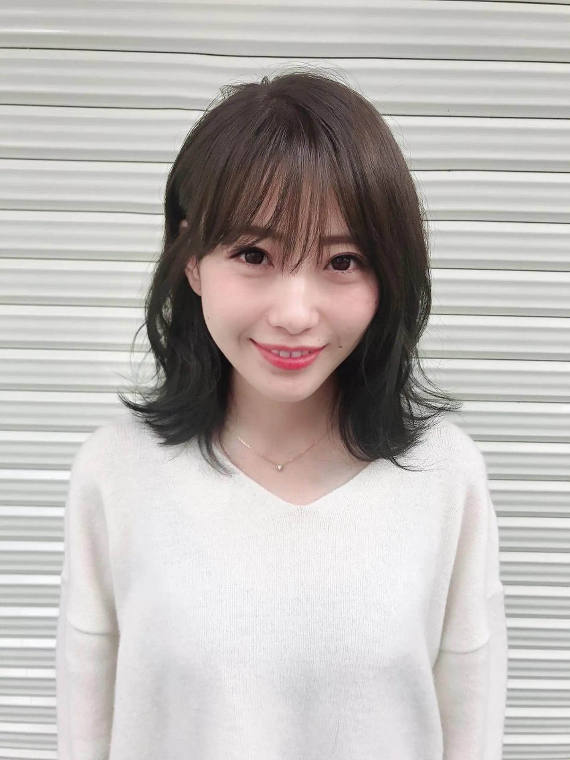 ミディアム カラー ベージュカラー レイヤーカット ♡ma ki♡のヘアスタイル