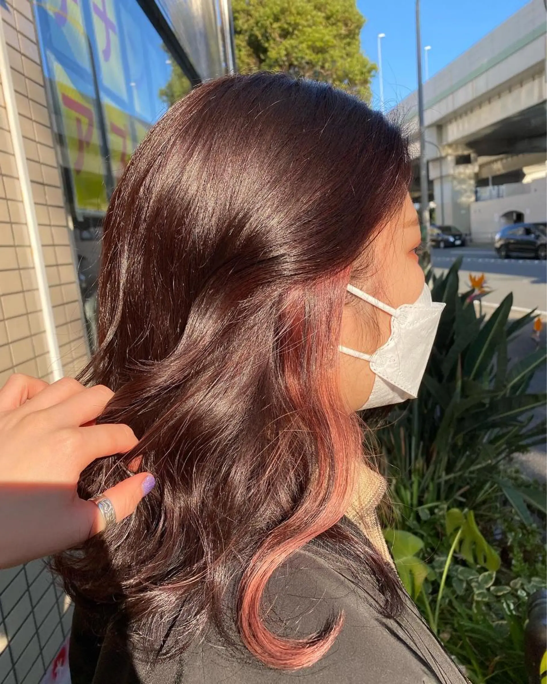セミロング カラー イヤリングカラー ヘアカラー ENO ✨ハイトーン✨のヘアスタイル