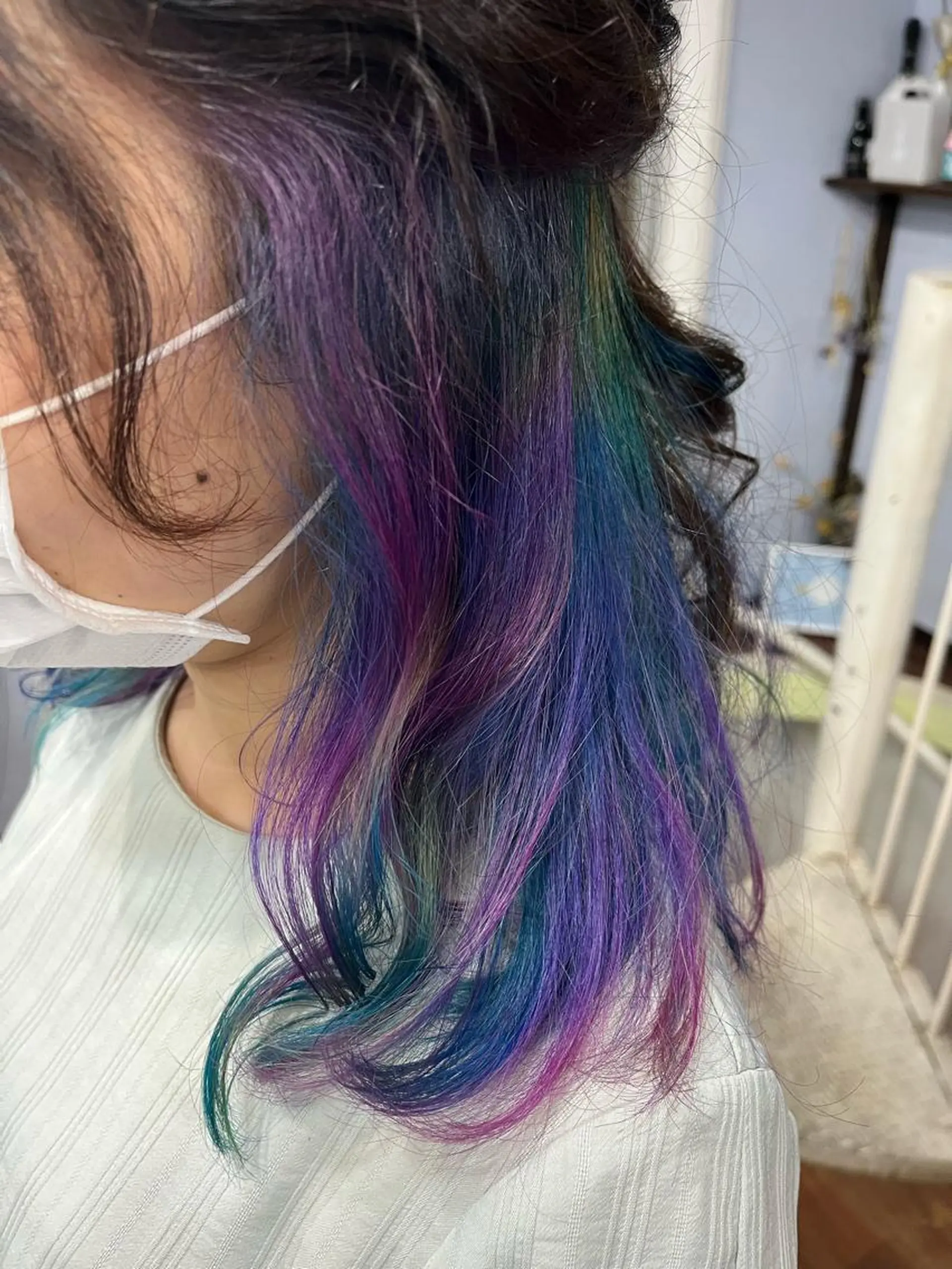 セミロング カラー ショートボブ アッシュ バレイヤージュ ミストバング ベージュカラー カット ヘアカラー トリートメント 原宿サロン代表 デザインカラー伊藤卓のヘアスタイル