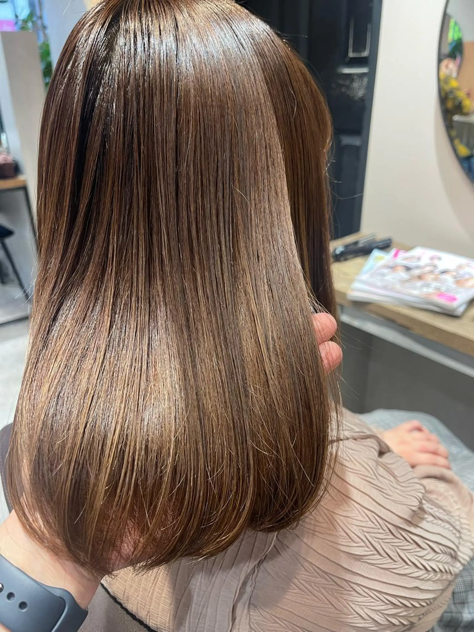 セミロング 髪質改善 髪質改善×艶髪　斉藤 勝のヘアスタイル