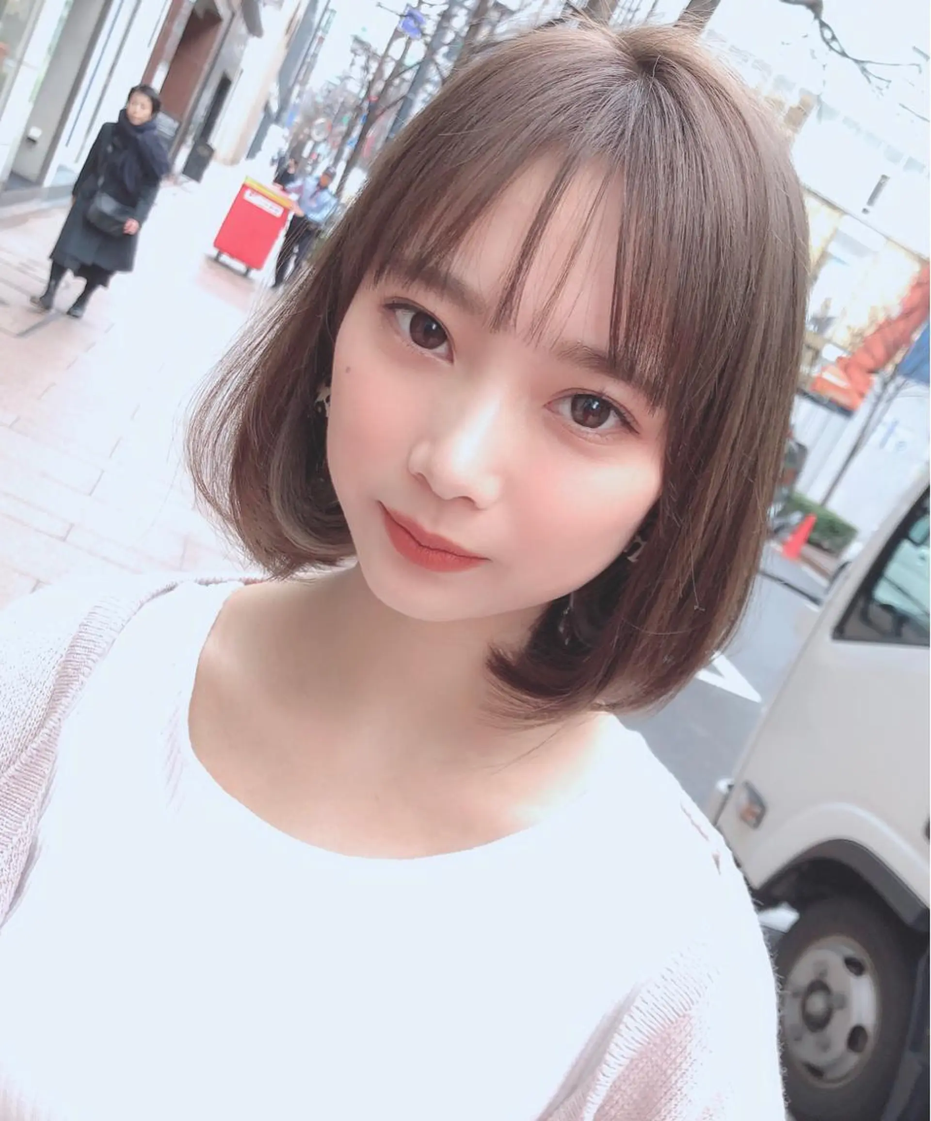 ミディアム 【店長】ボブ縮毛矯正 リピートNo.1米倉のヘアスタイル