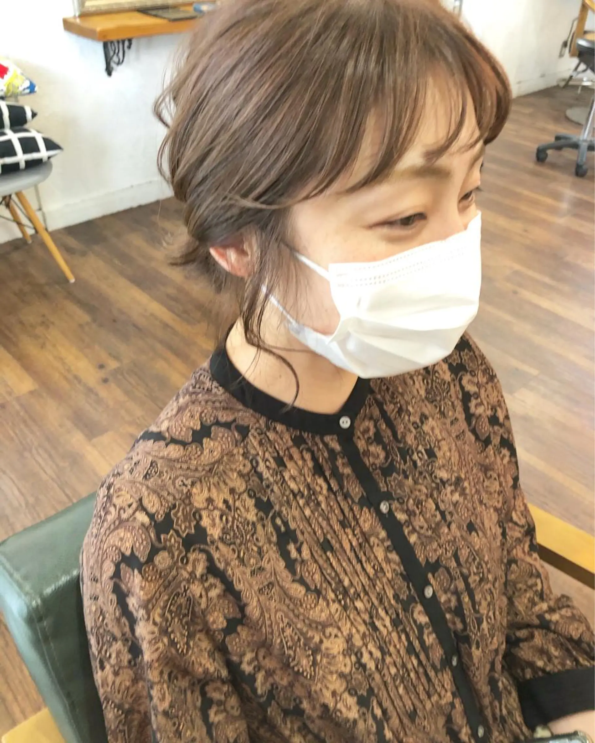 ショート カラー グレージュ ラベンダーカラー ラベンダーグレージュ ラベンダーグレー カット ヘアカラー 江原 彩華のヘアスタイル