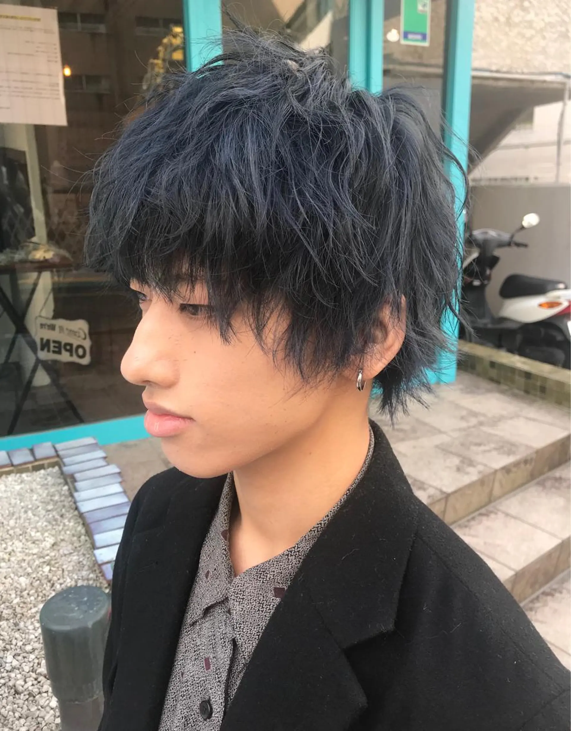 ショート カラー メンズ カット パーマ 佐藤 魁人のヘアスタイル