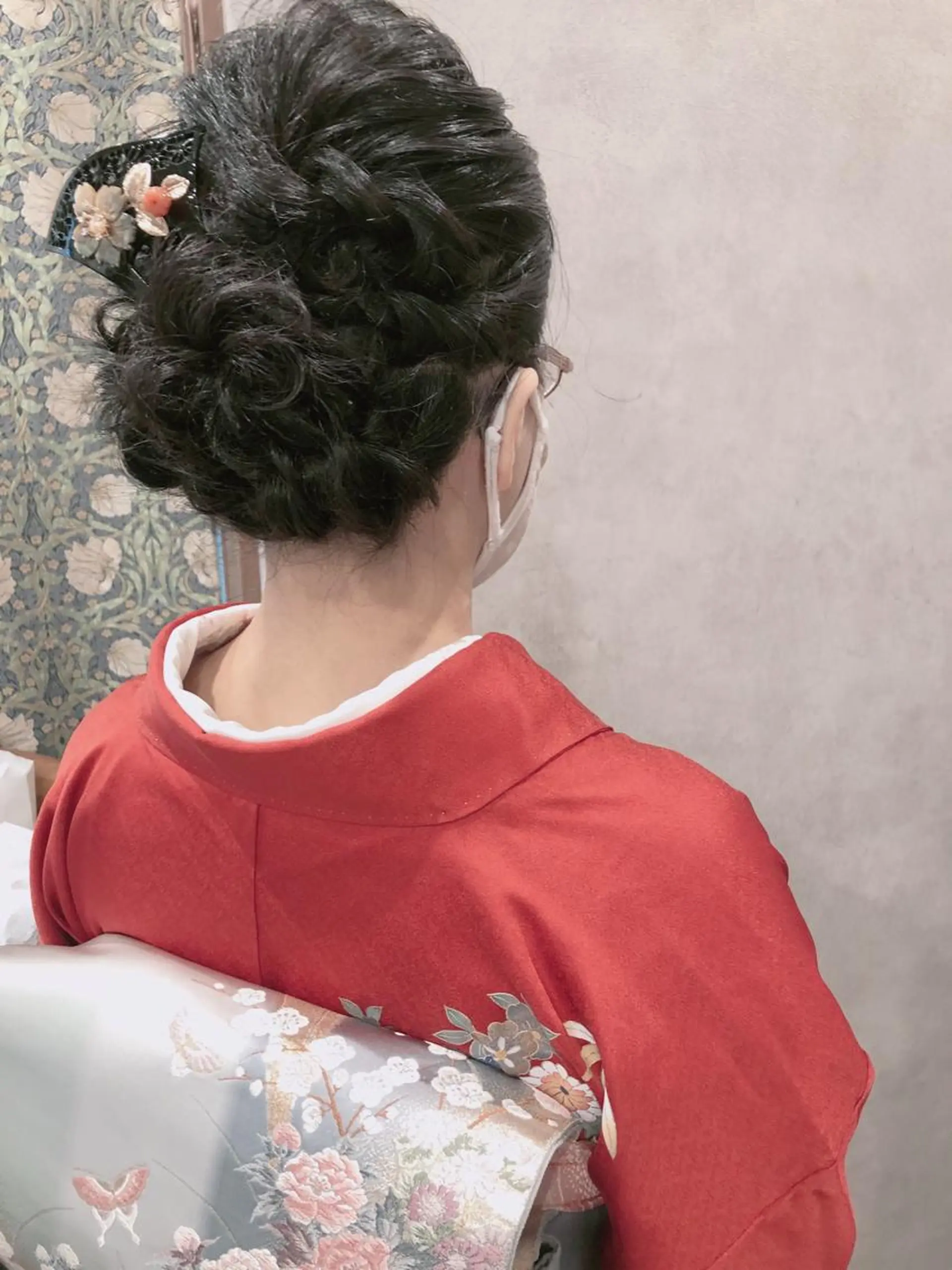 ヘアアレンジ 着物ヘア 野咲き 美容室のマツエク・マツパデザイン