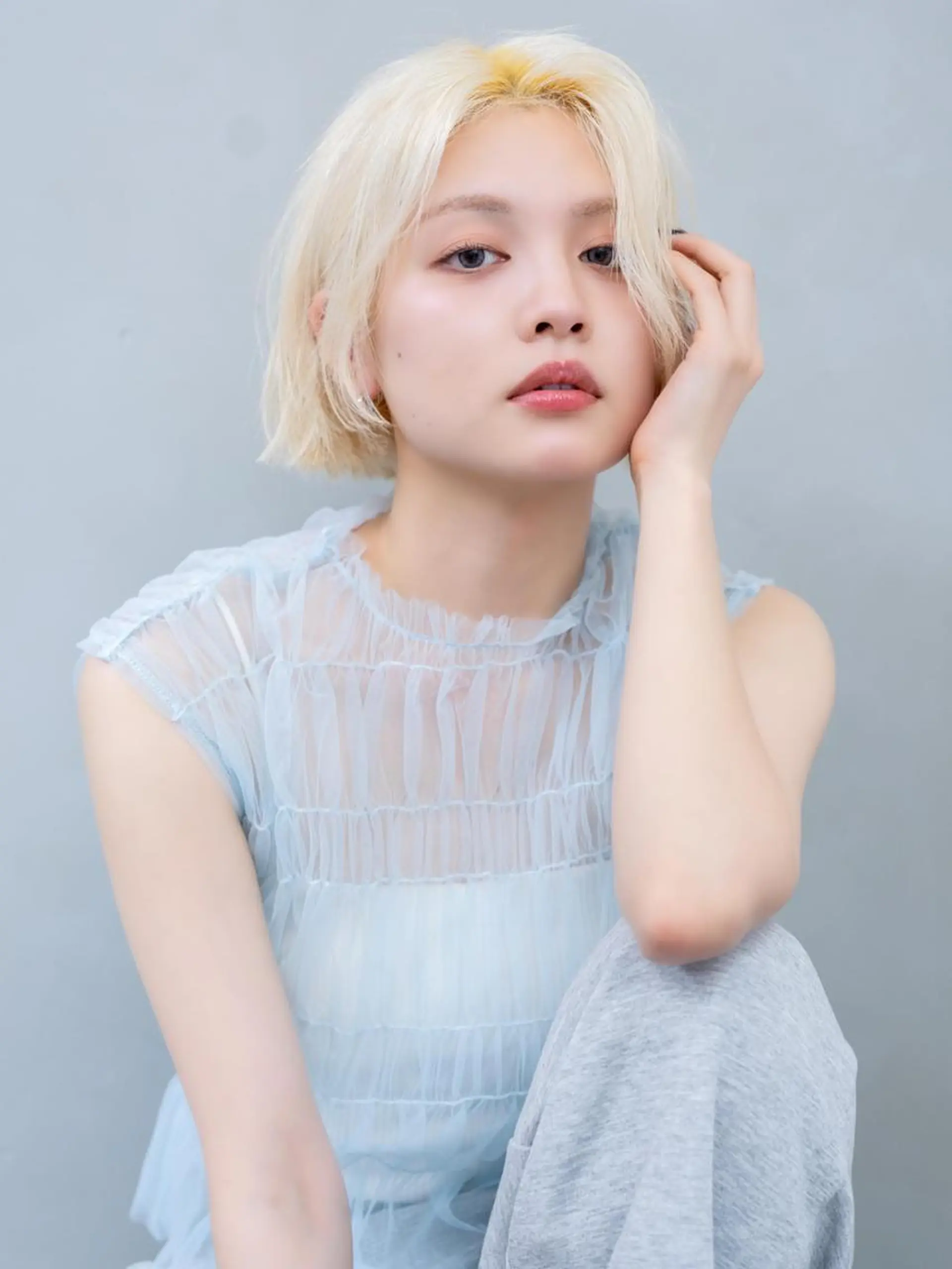 ショート ボブ ハイライト 髪質改善 韓国風ヘア レイヤーカット 透明感カラー／ natsukiのヘアスタイル