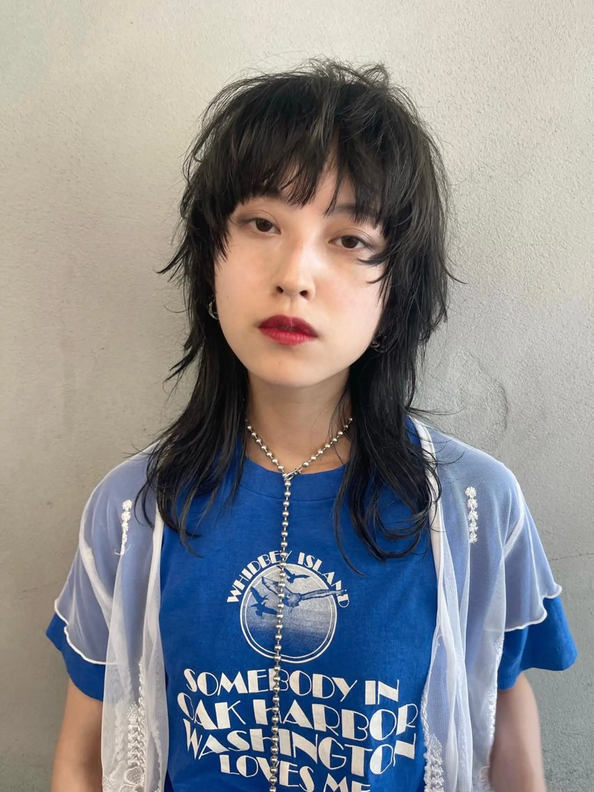 セミロング ウルフカット 柏 ウルフ/レイヤー 田中佐和🐺のヘアスタイル