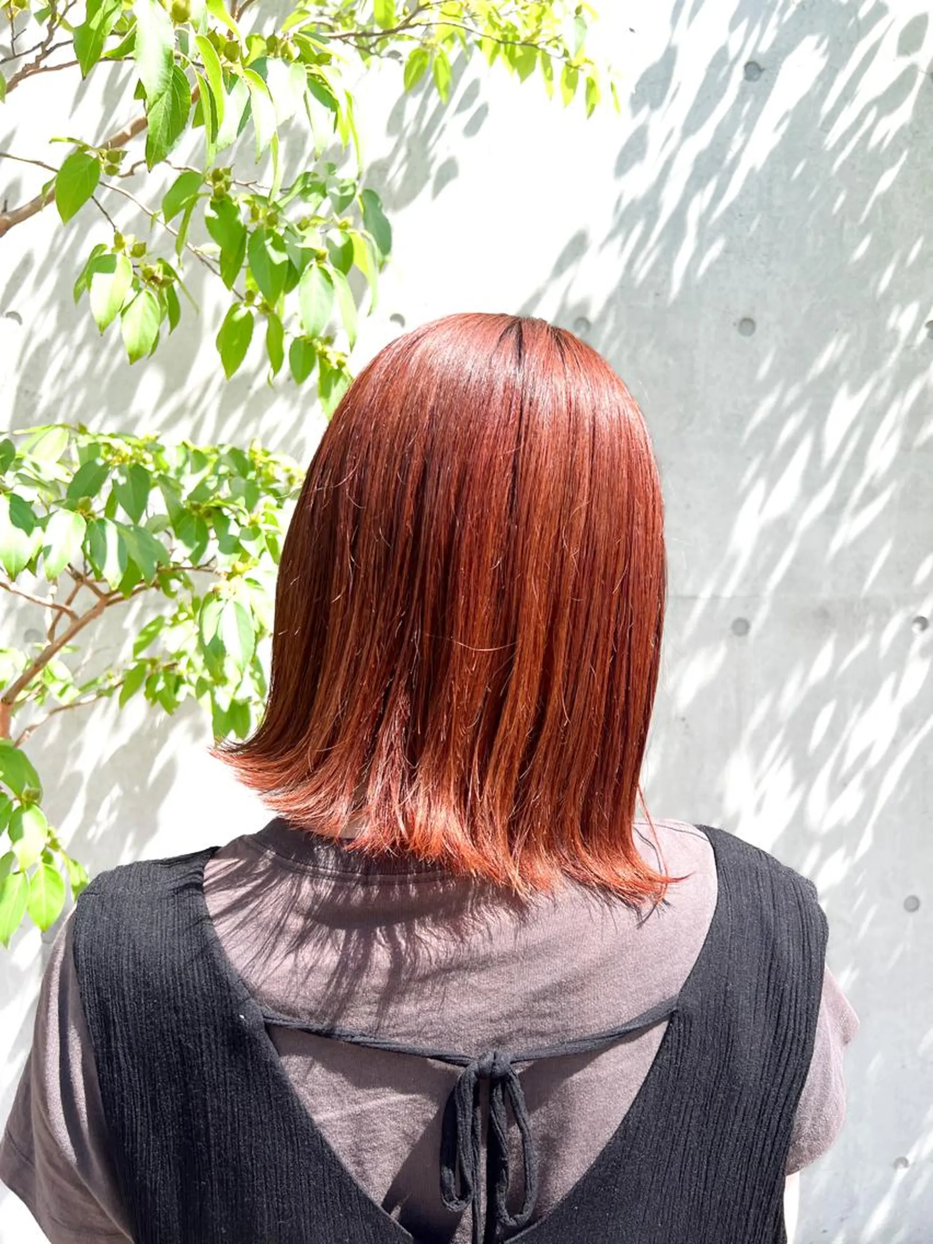 カラー オレンジ ボブ ヘアカラー トリートメント 🎧パーソナルケア/ 透明感カラー/ミユのヘアスタイル