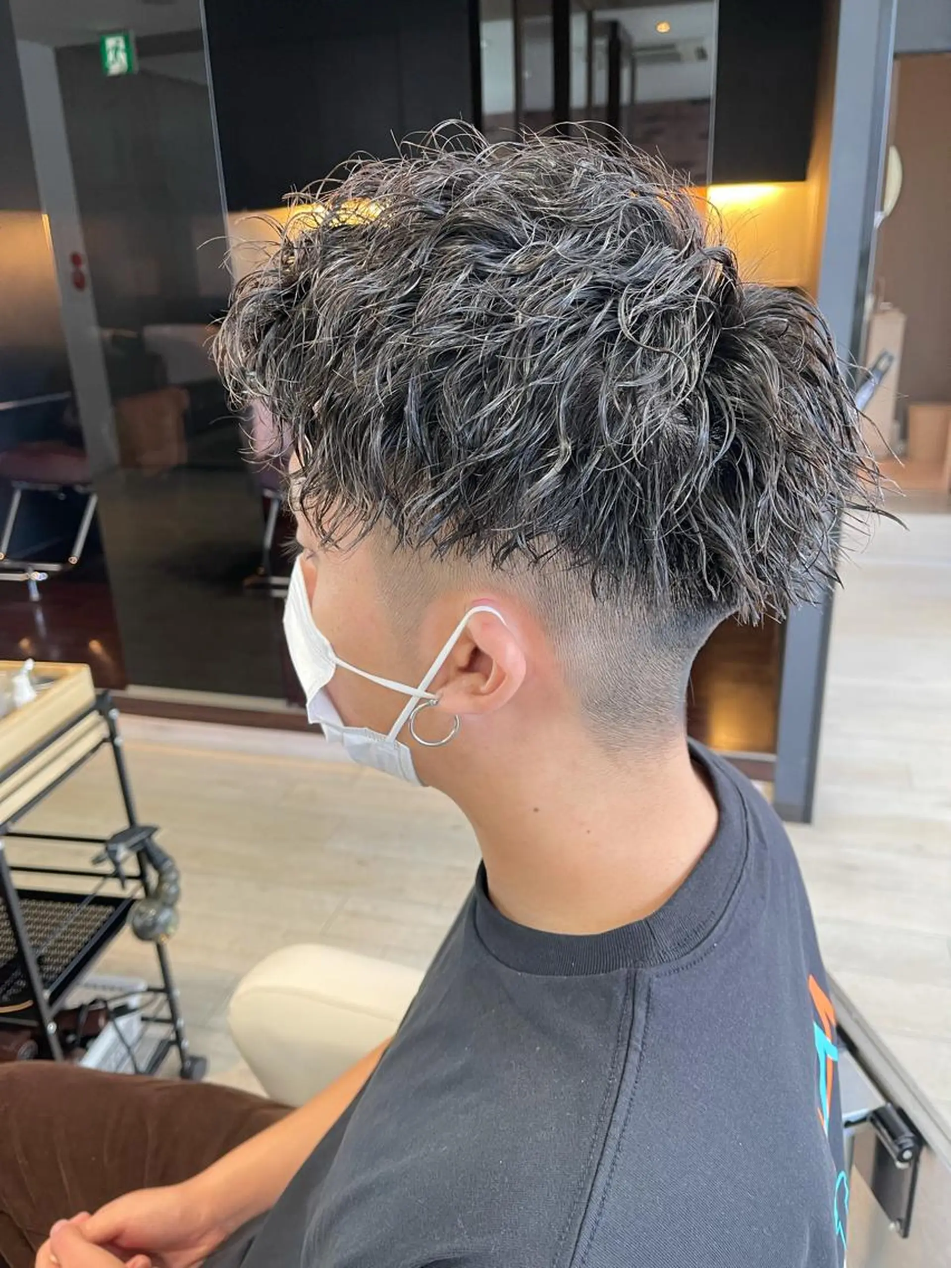 ショート パーマ メンズ カット パーマ メンズパーマフェード シモジタカヒロのヘアスタイル