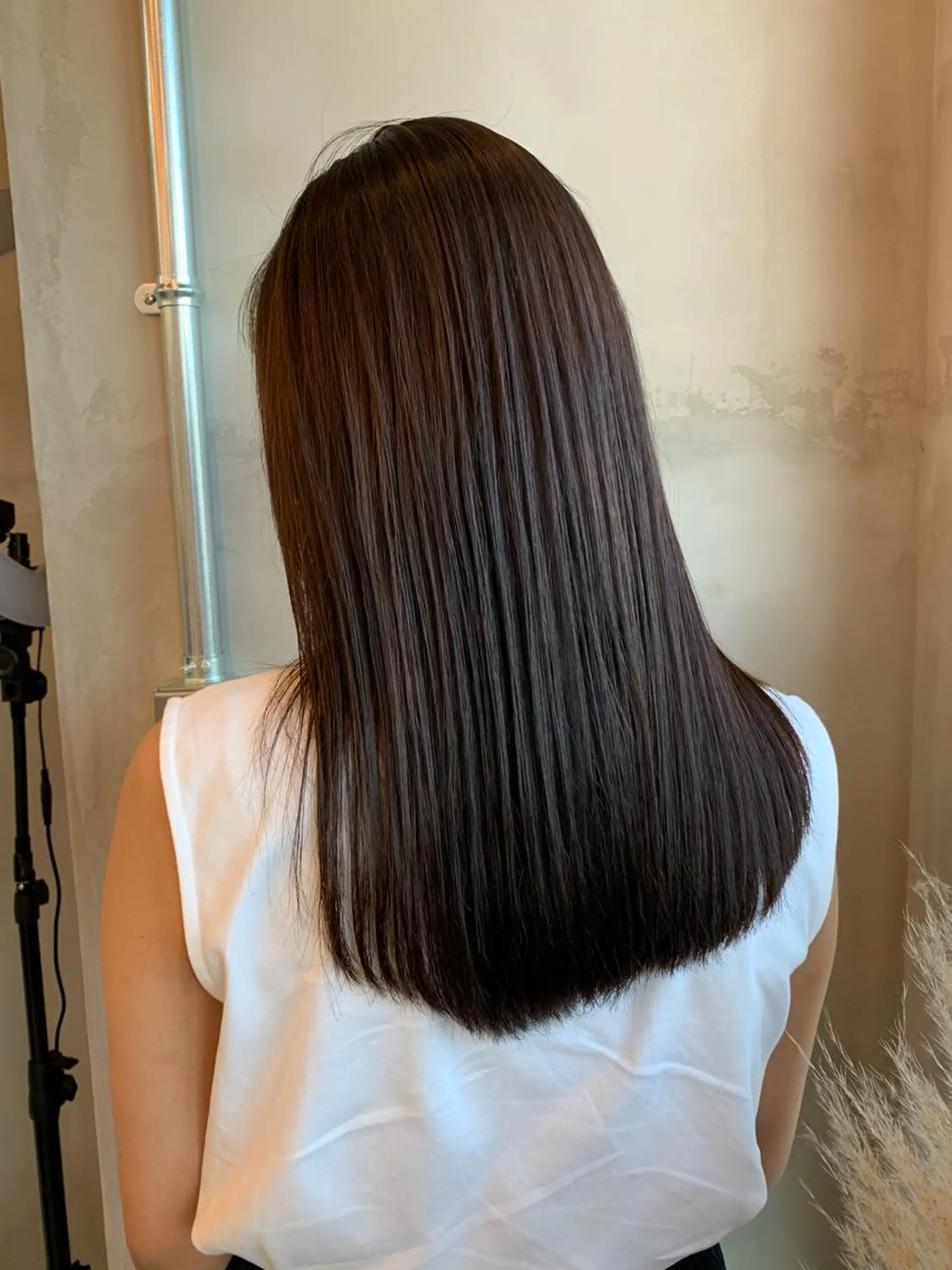 ロング カラー アッシュ バレイヤージュ ベージュカラー ブロンド ブルーカラー 縮毛矯正 Nishida Ryomaのヘアスタイル