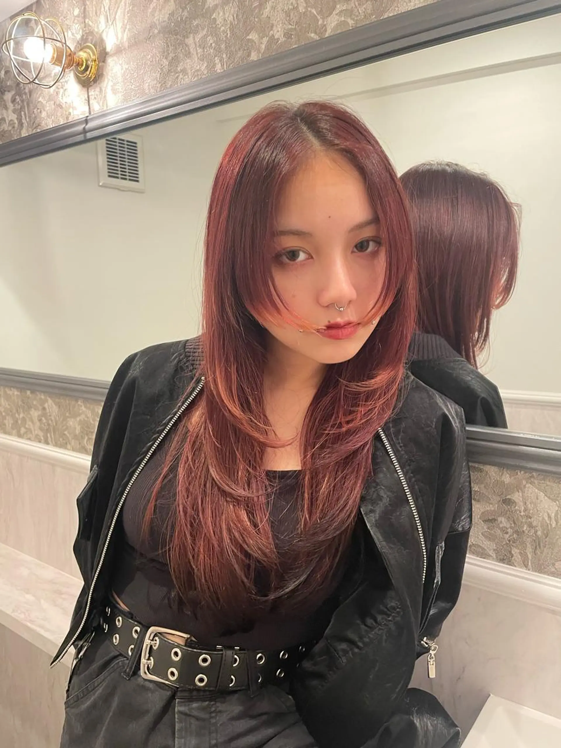 ロング ヘアアレンジ カラー、スパニスト 藤原凜香のヘアスタイル