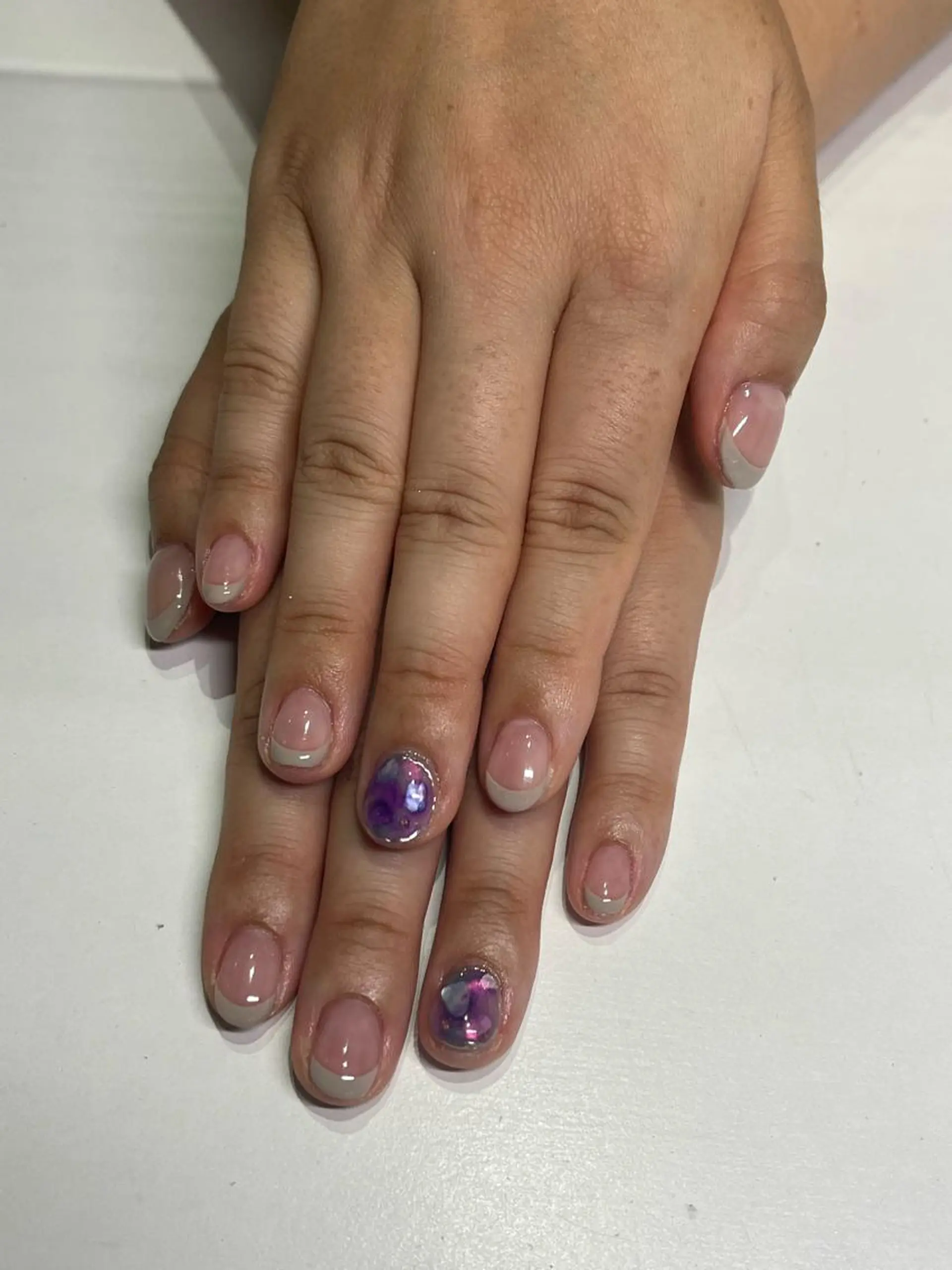 ネイル フレンチネイル ミラーネイル ニュアンスネイル Ribbon佐野店 小泉のネイルデザイン