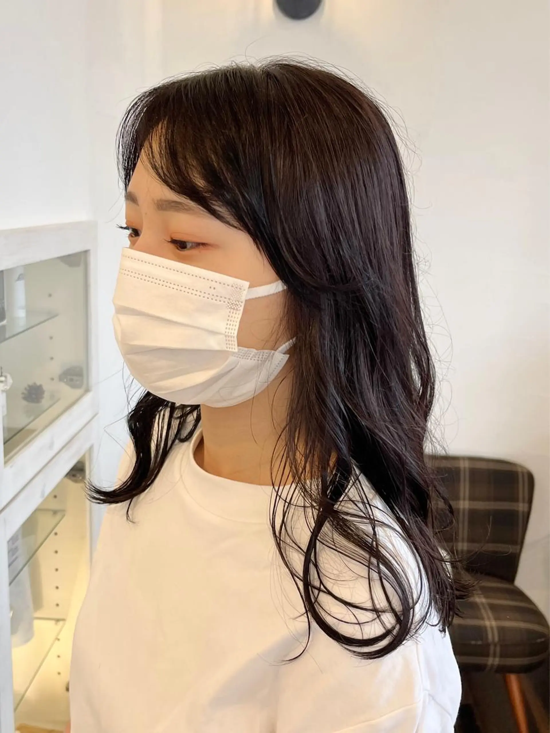 セミロング カラー 黒髪 透明感カラー ラベンダーカラー 伊藤ゆかり/髪質改善 /透明感カラーのヘアスタイル