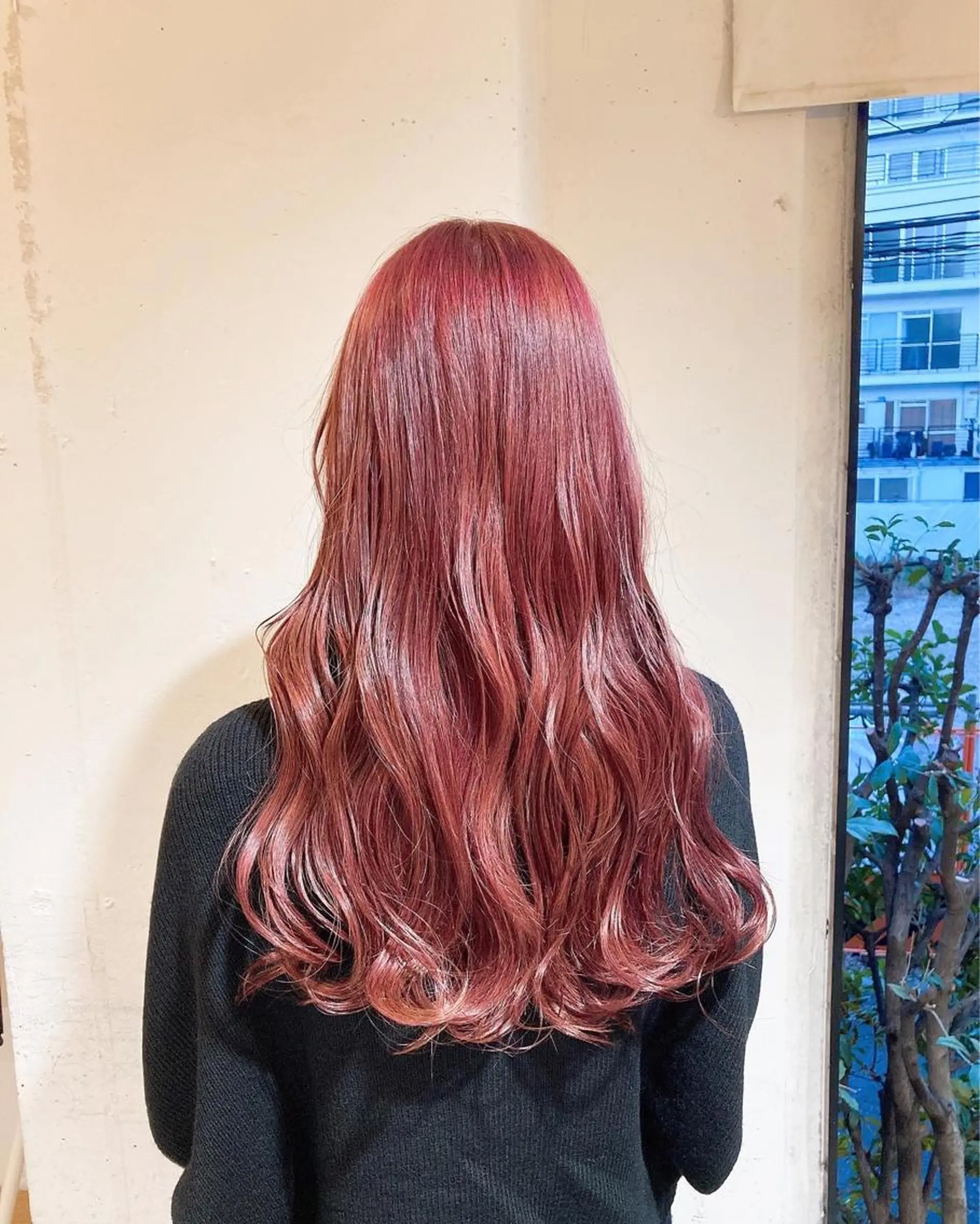カラー ブリーチ レッドカラー 💗モテ髪 ハイトーンあや💗のヘアスタイル