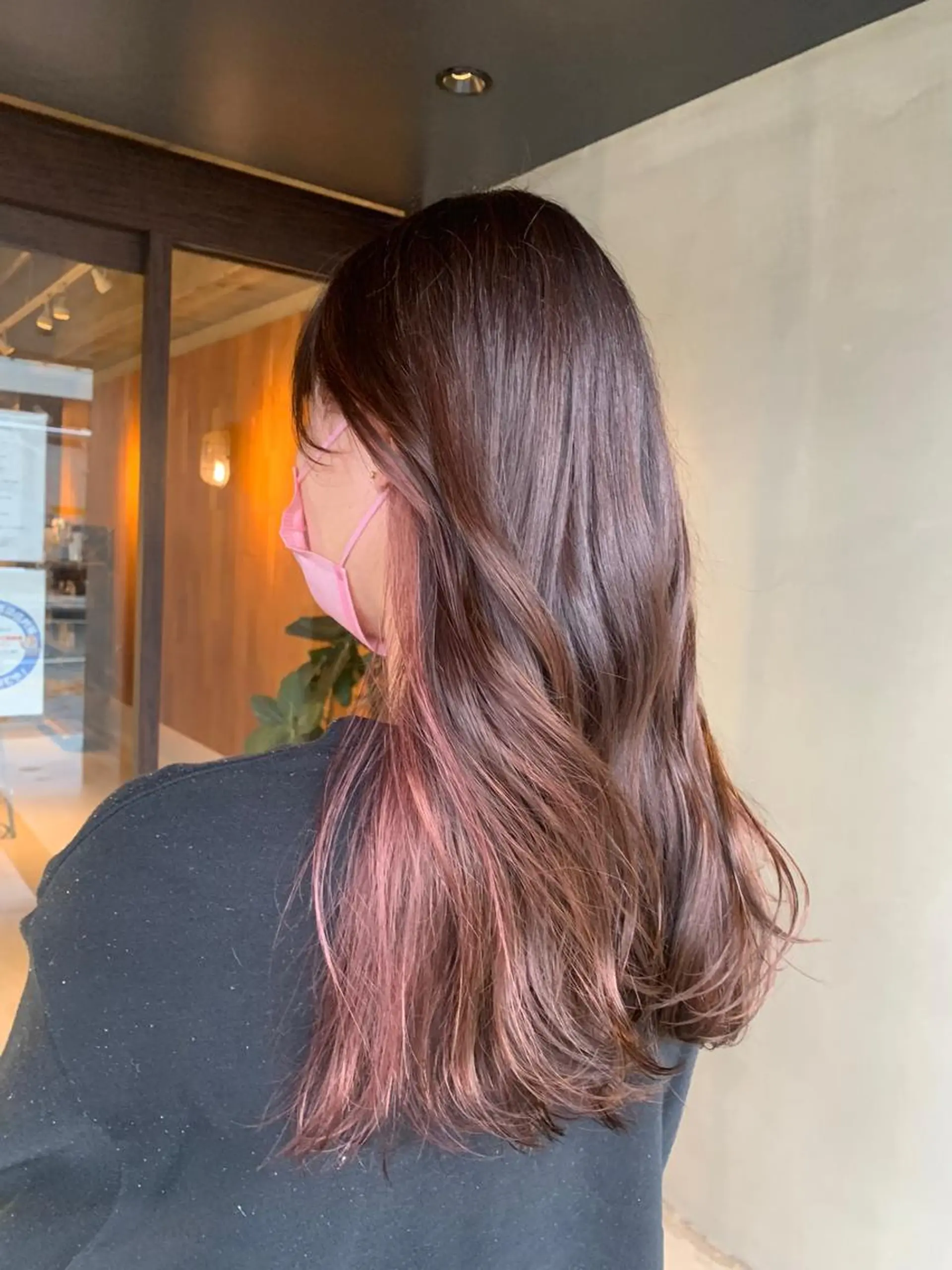 ロング カラー ブラウンカラー ピンクカラー ピンクブラウン ヘアカラー 福崎 真奈のヘアスタイル