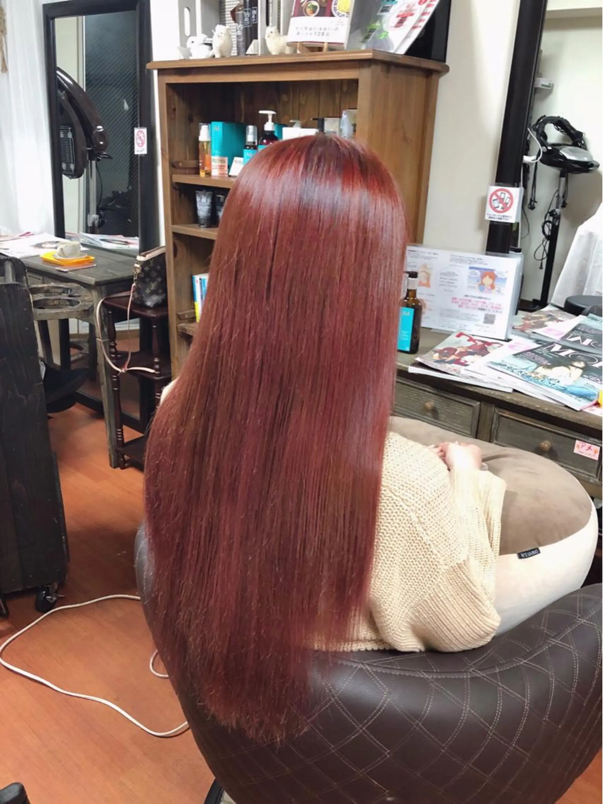 ロング カラー ブリーチ ダブルカラー ピンクカラー ロング 是枝 さくらのヘアスタイル