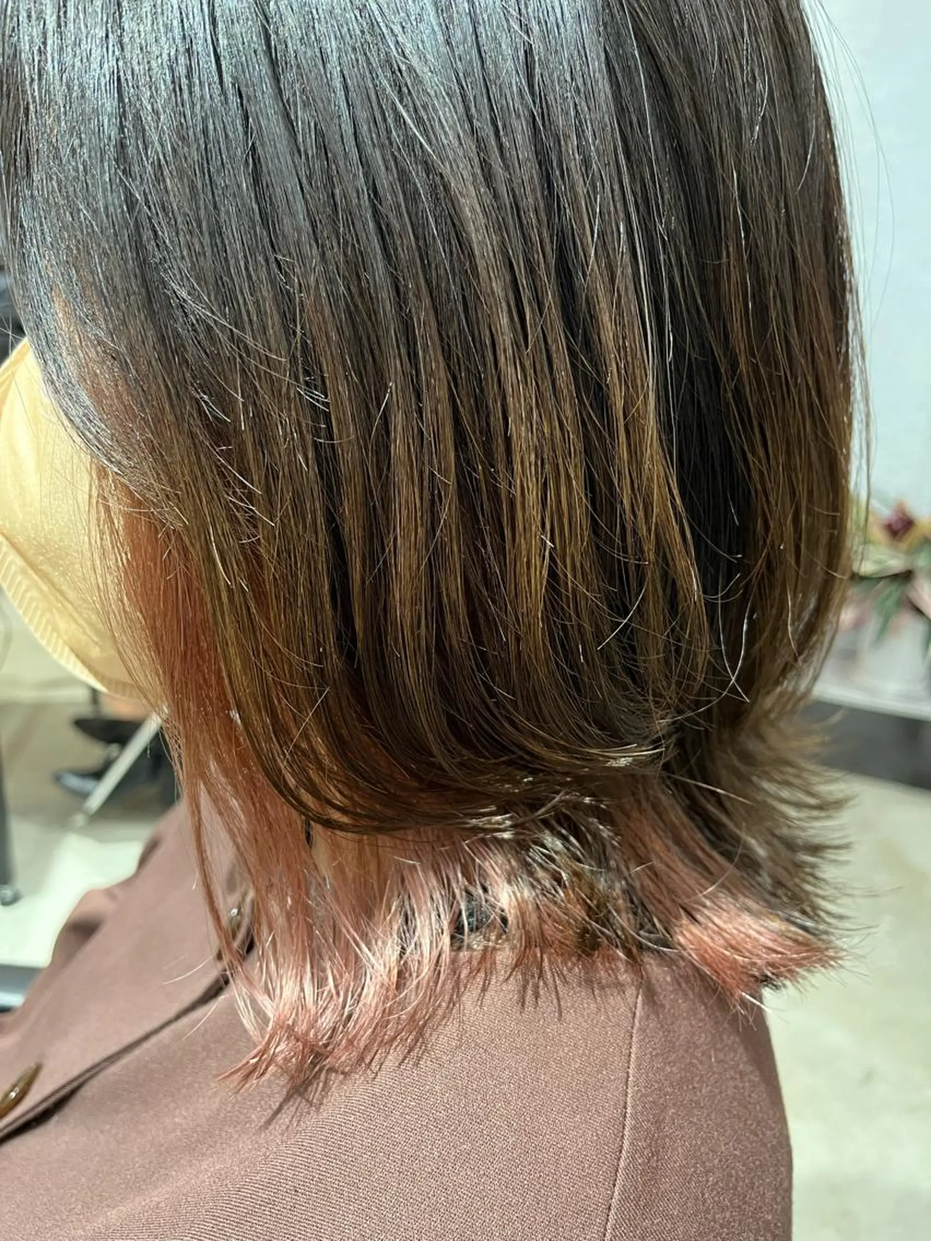 ミディアム カット ヘアカラー トリートメント おかにわ みりのヘアスタイル