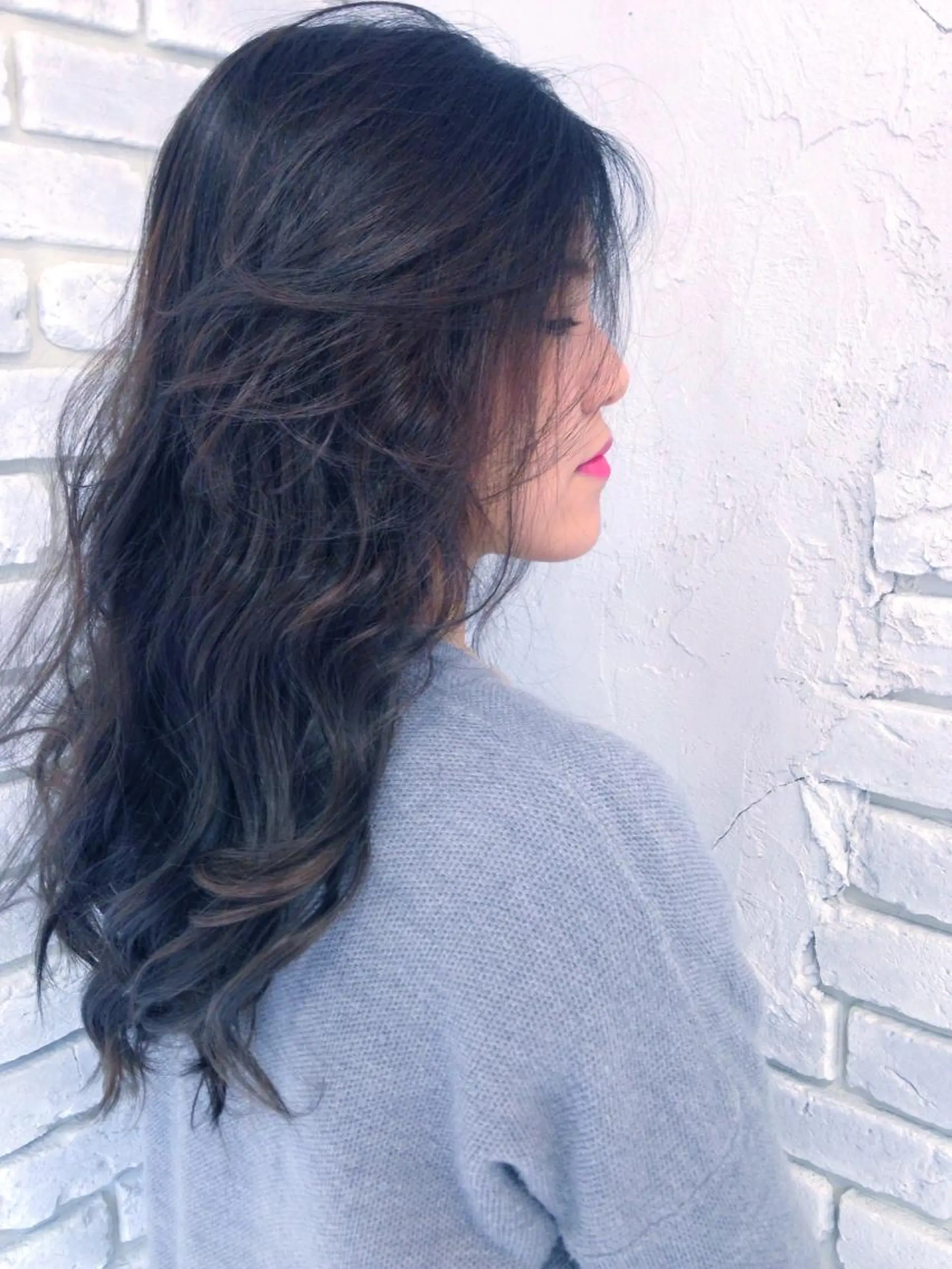 ミディアム セミロング ロング カラー ブルーカラー ブルージュ 🪽似合わせNO.1 marina🦩のヘアスタイル
