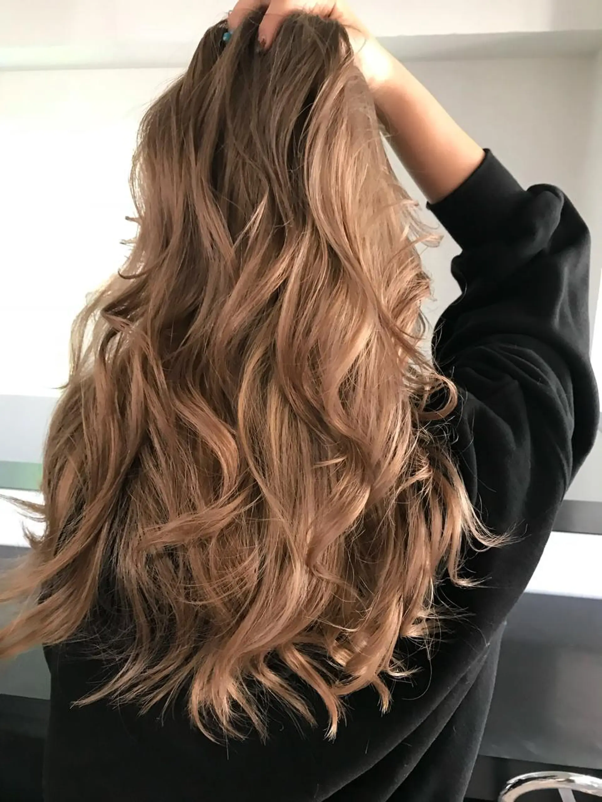 ロング カラー ベージュカラー ブリーチ ケアブリーチ ピンクカラー ピンクベージュ レイヤーカット💖 Kaedeのヘアスタイル