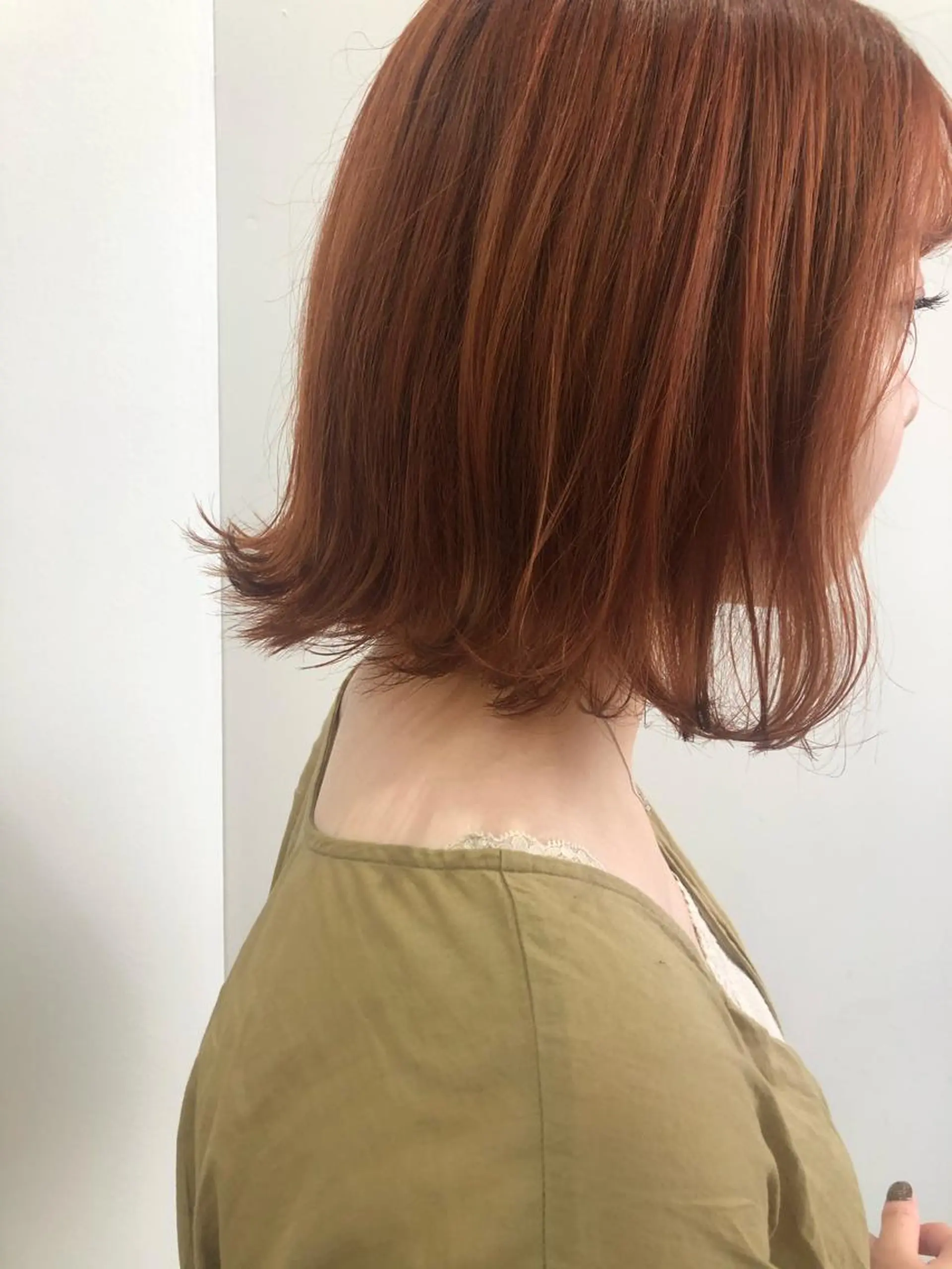ミディアム カラー オレンジ レイヤー/ハイトーン 🧸SENAのヘアスタイル