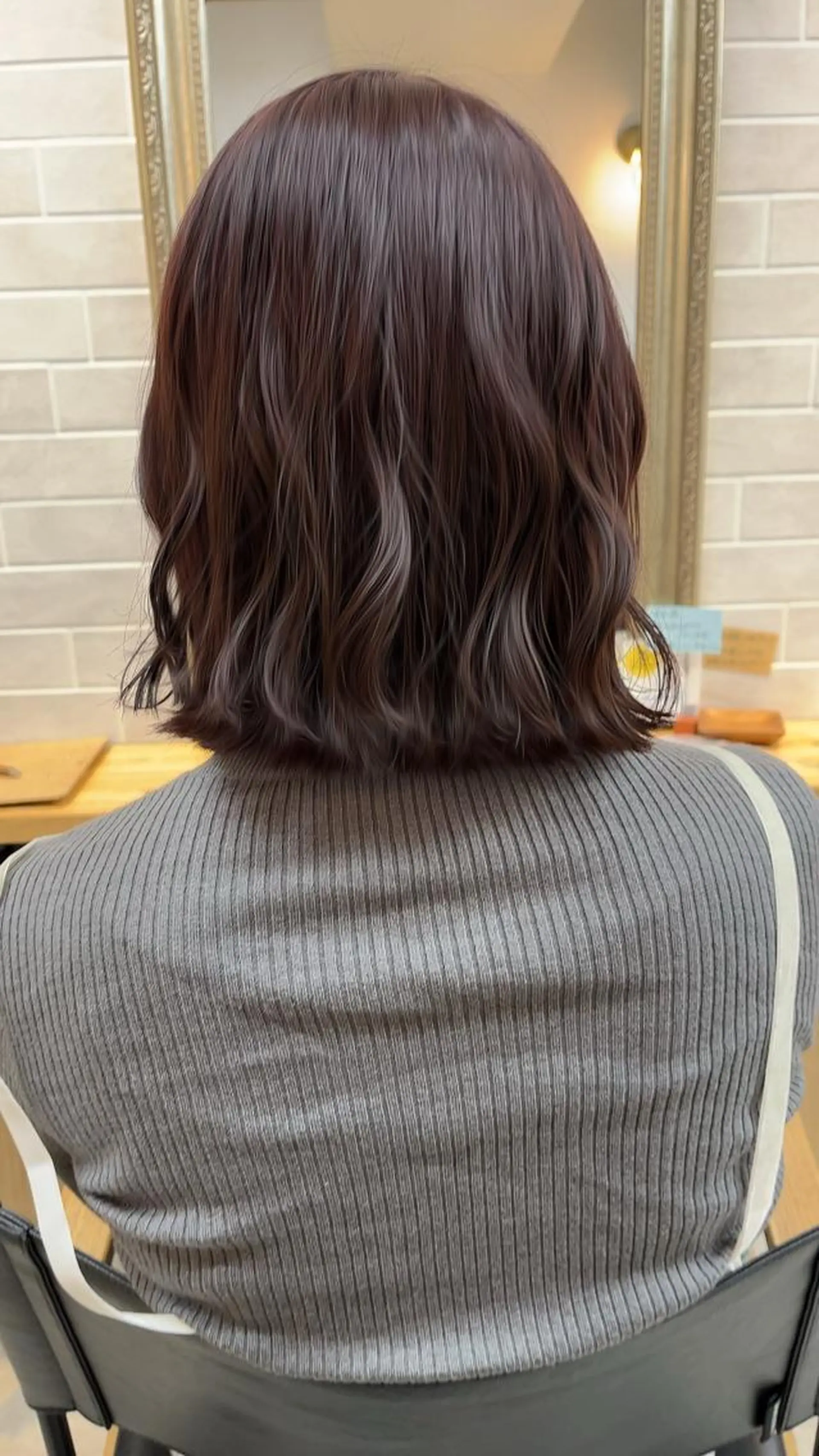 ミディアム カラー パーマ Riposo.所属・✨似合わせカラー✨ 奈須晴香のヘアスタイル