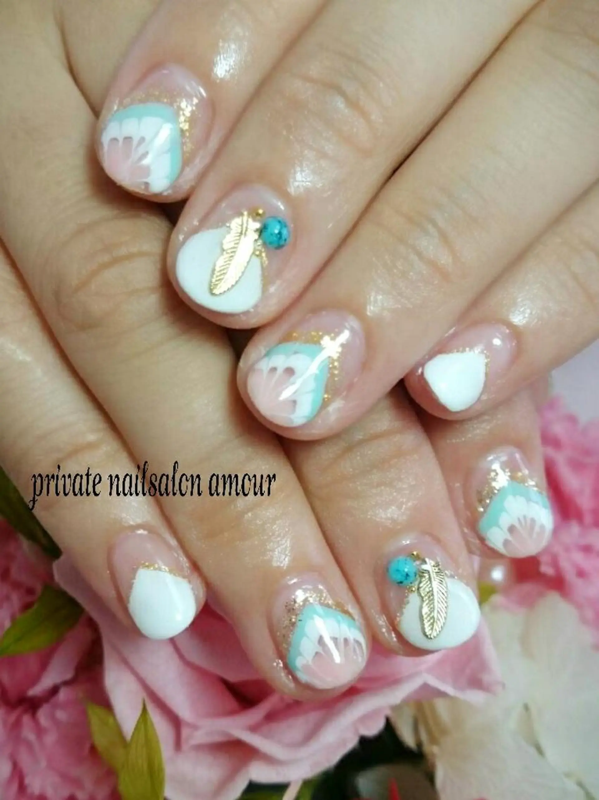 ネイル ピーコックネイル nailsalon ♡amour♡のネイルデザイン
