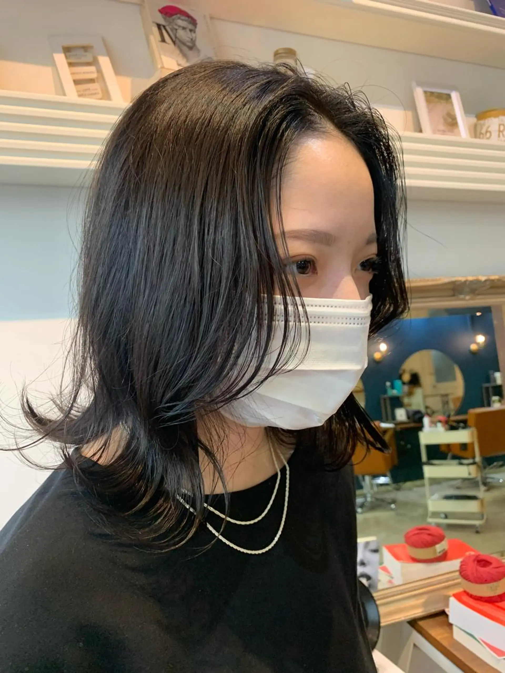 ミディアム 韓国風ヘア カット ヘアカラー トリートメント ヘッドスパ ヘアセット 山口 竣也のヘアスタイル