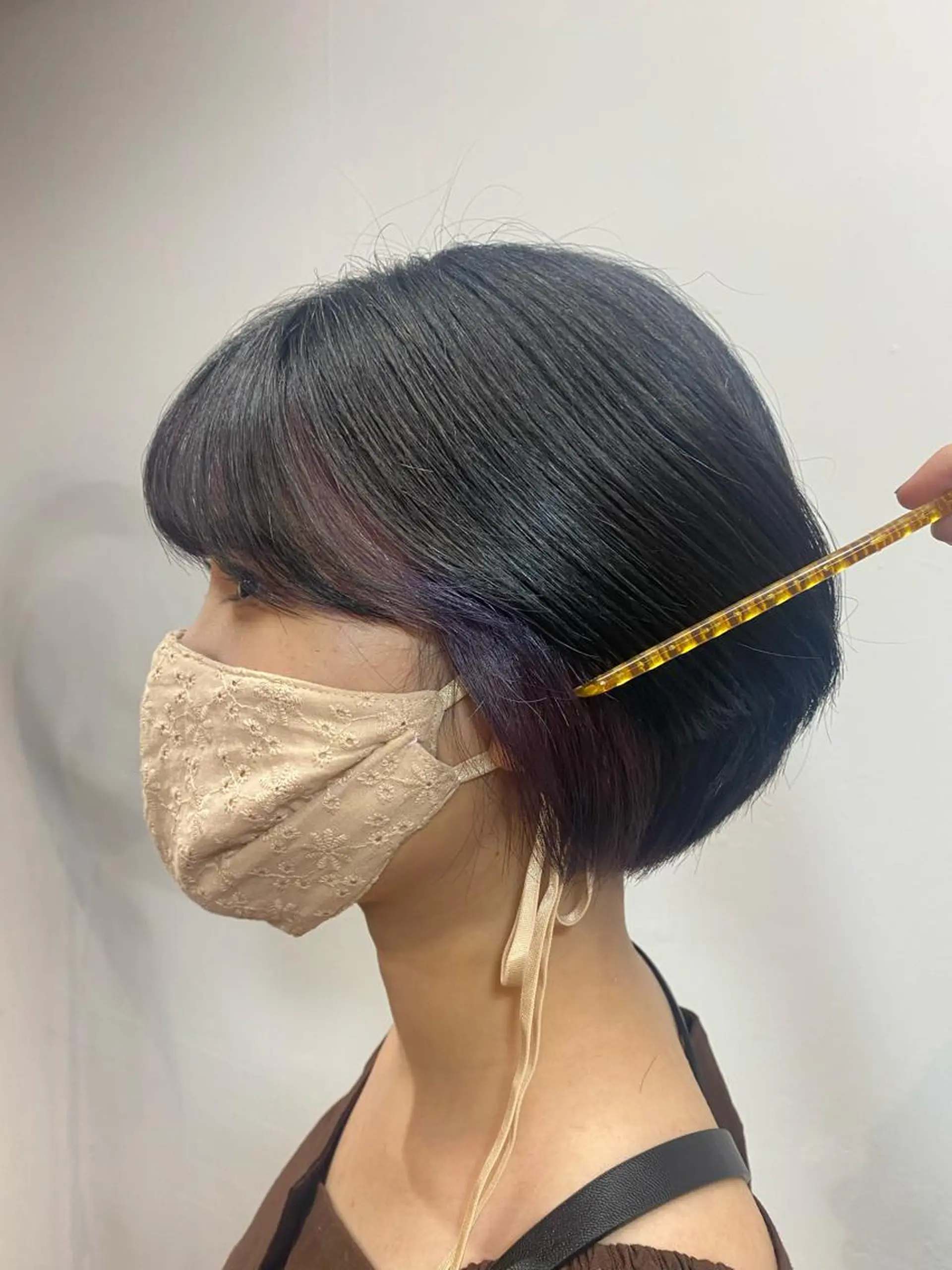 ショート カラー パーマ ヘアアレンジ ショートボブ ブルーカラー ブルーラベンダー ハイトーンカラー インナーカラー 韓国ヘア×髪質 改善🇰🇷シオリのヘアスタイル