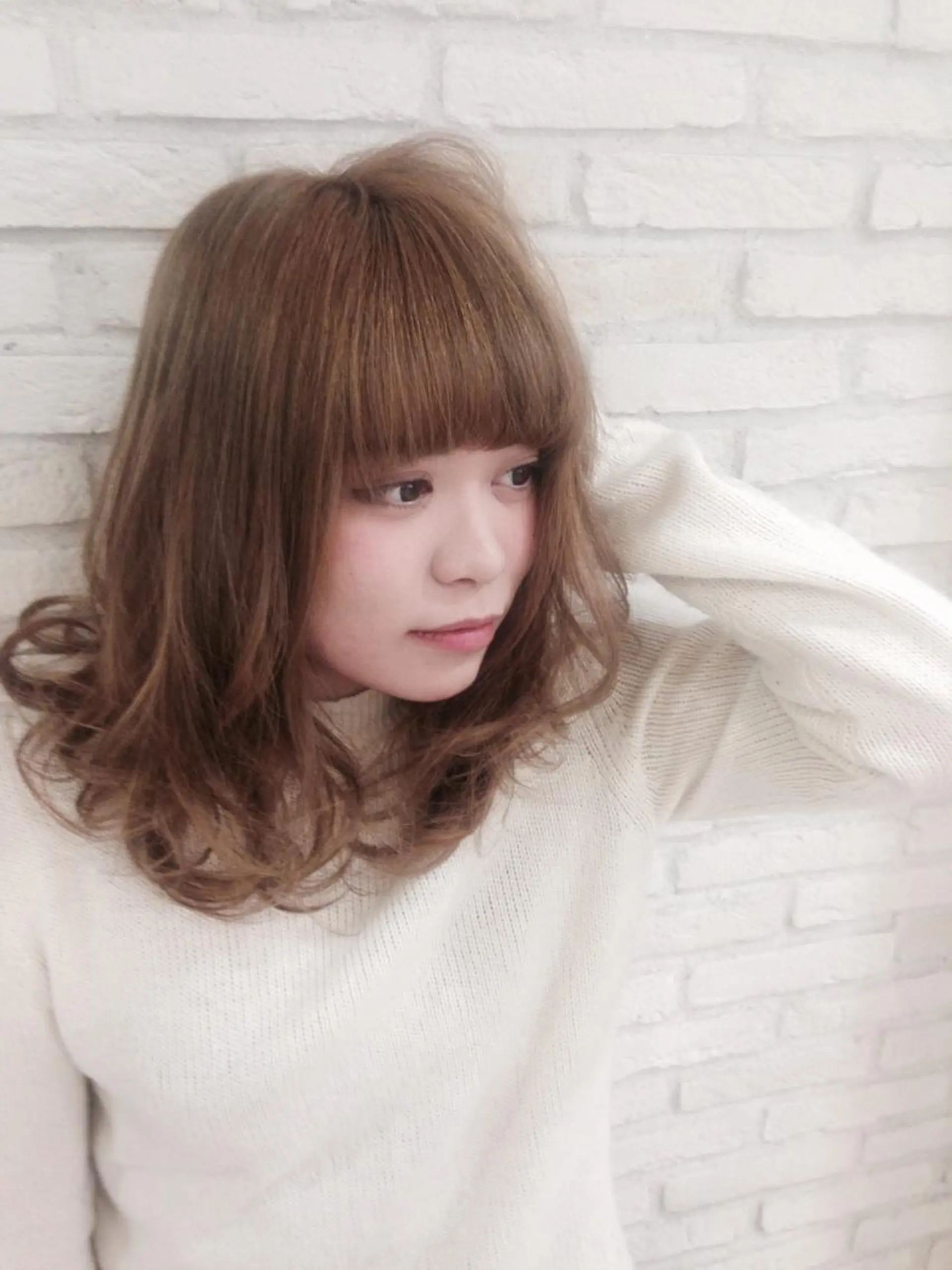 ミディアム カラー ヘアカラー トリートメント 吉岡 三四朗のヘアスタイル