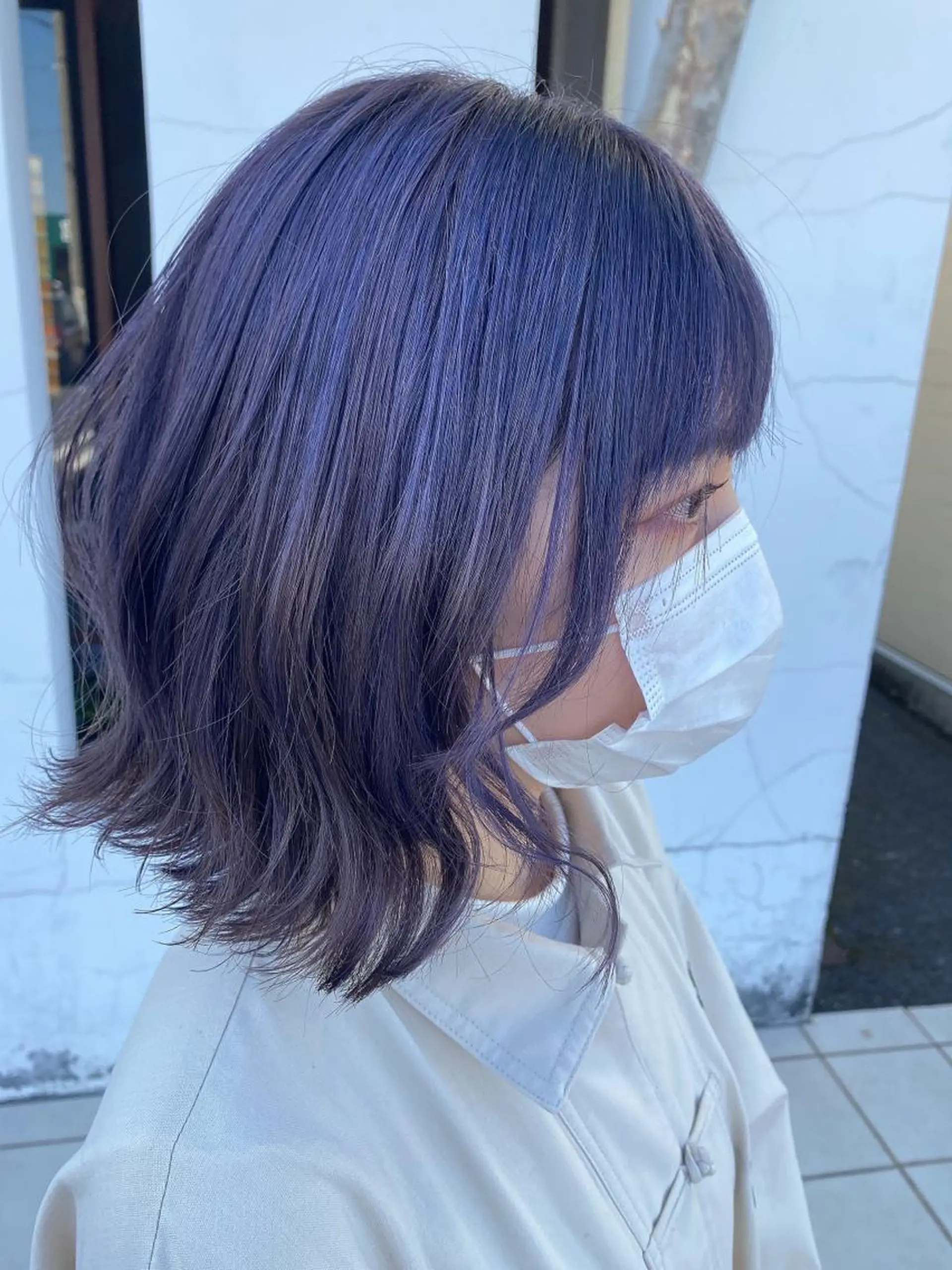 ミディアム カラー ブリーチ ラベンダーカラー ラベンダーグレー ヘアカラー 具志 正太のヘアスタイル