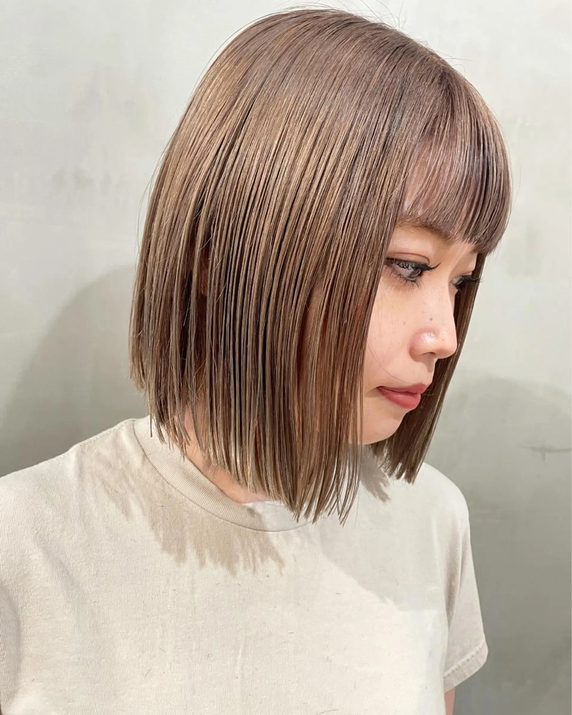 ミディアム カラー カット ヘアカラー トリートメント 優 作のヘアスタイル