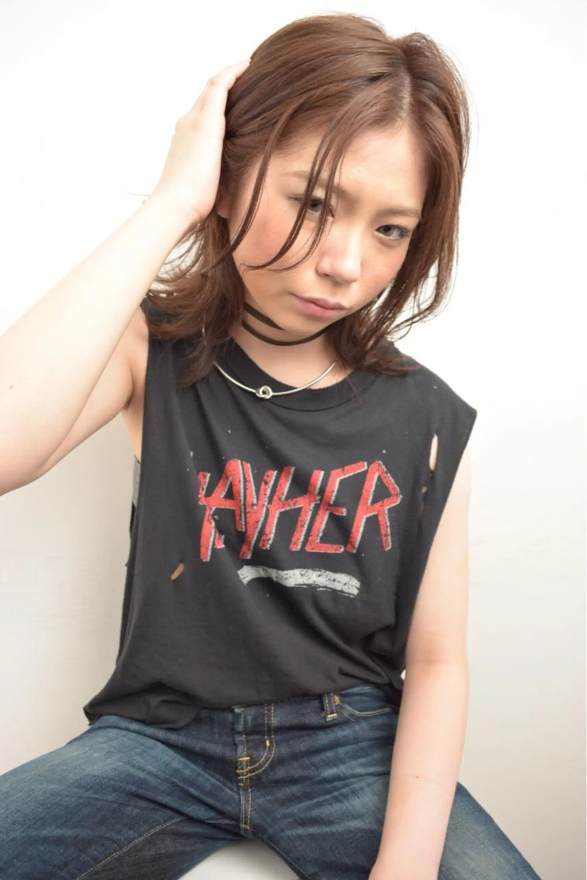 ミディアム カラー パーマ ヘアアレンジ 高橋 隆一のヘアスタイル