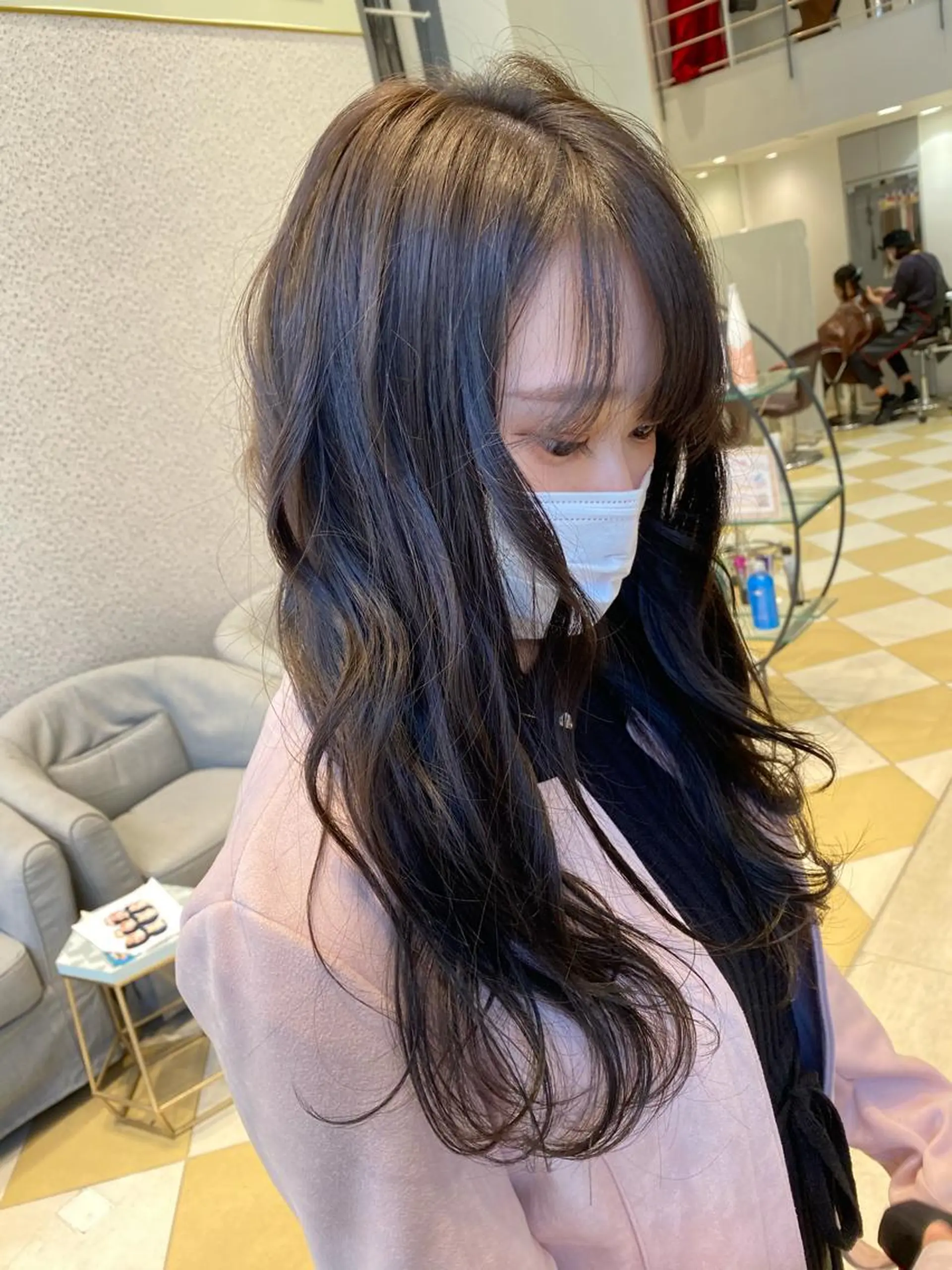 ロング カラー ブルーカラー ブルーグレー ブルーグレージュ 透明感カラー グレージュ Kou所属・💜髪質改善美髪💜 星野清光のヘアスタイル