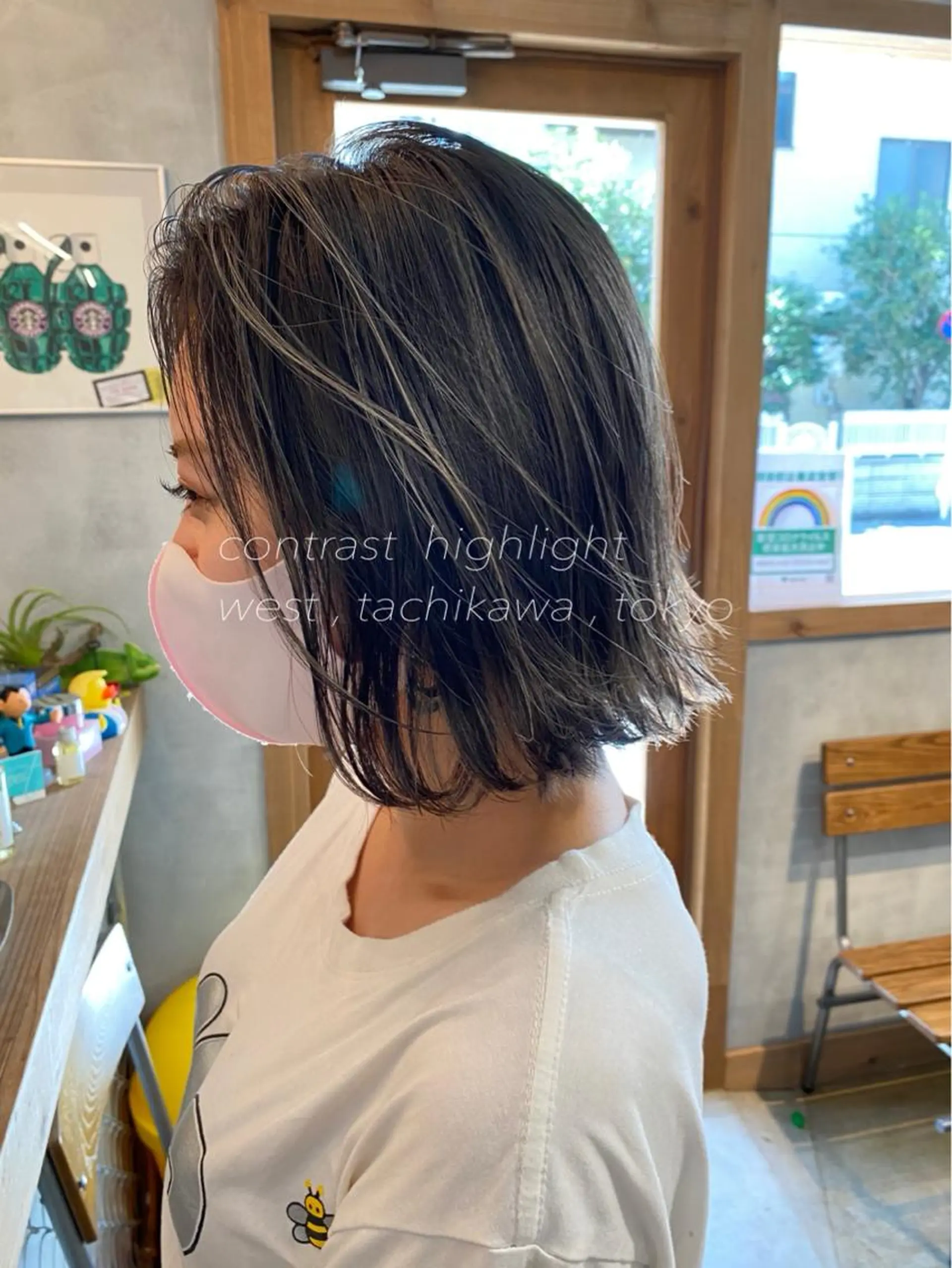 ショート カラー グレージュ ハイライトカラー ハイライト 学生 竹嶌 健吾のヘアスタイル