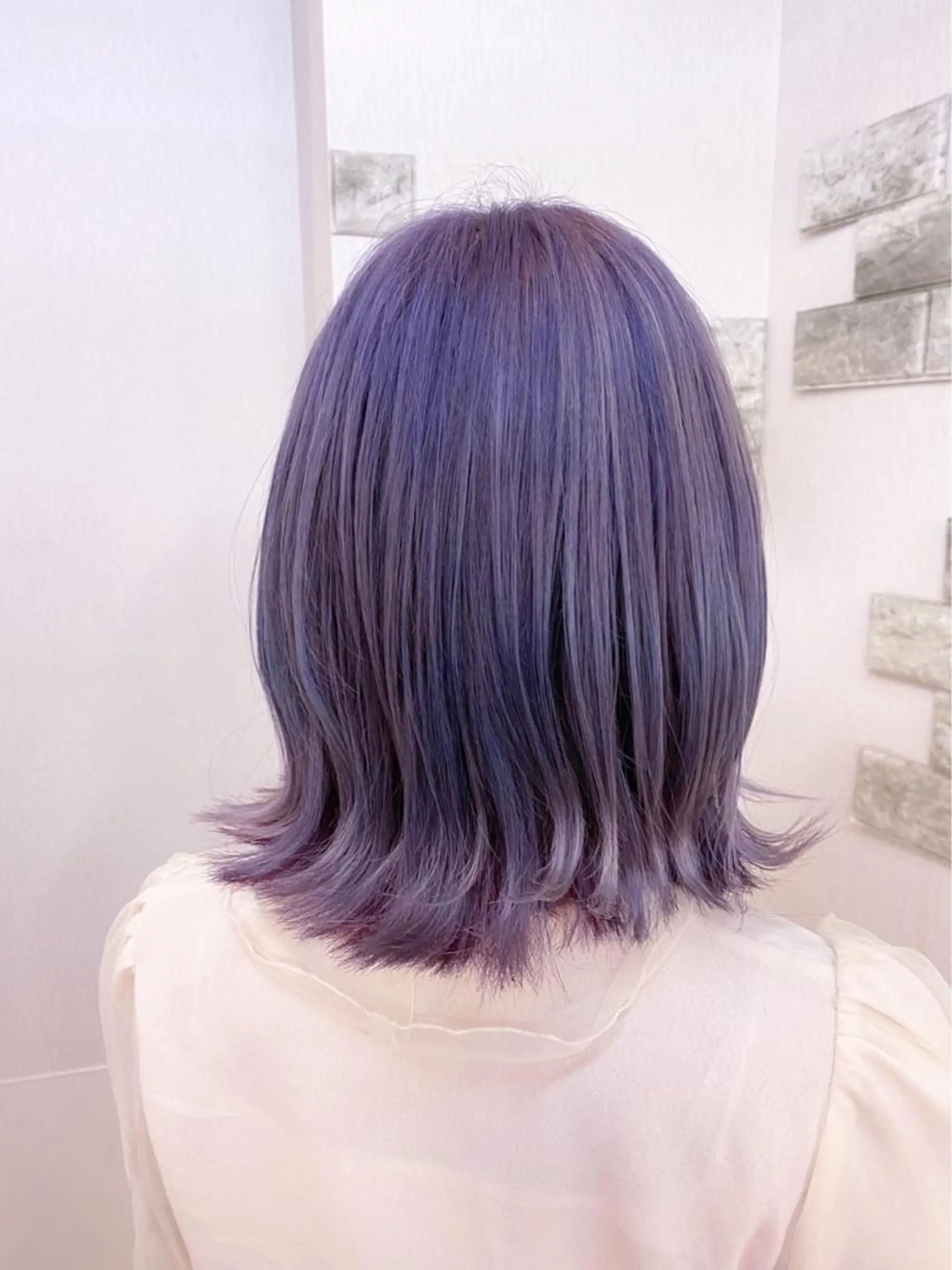 ミディアム カラー ハイトーンカラー ラベンダーカラー ピンクカラー ルビー ️🫧押上️🫧はな 🫧うる艶パーマのヘアスタイル