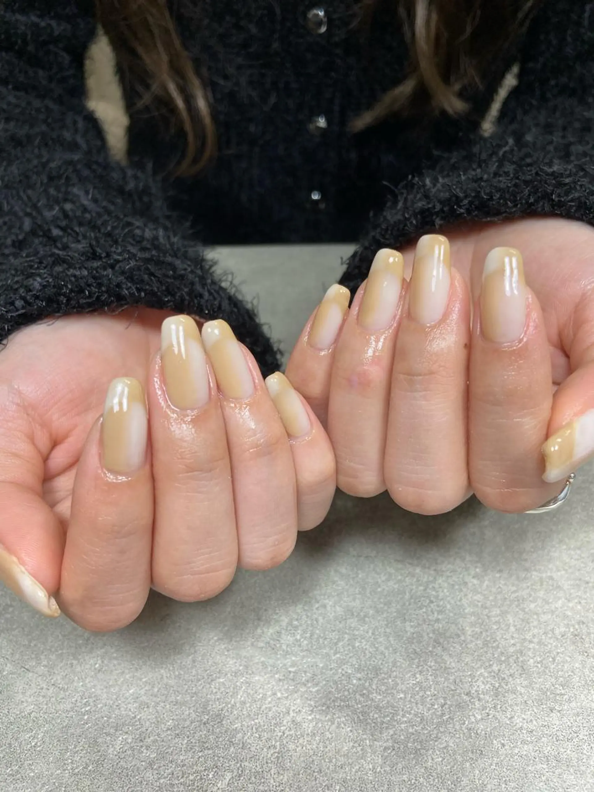 ネイル フレンチネイル グラデーション ロングネイル オンブレフレンチ スクエアネイル salon de oct.のネイルデザイン