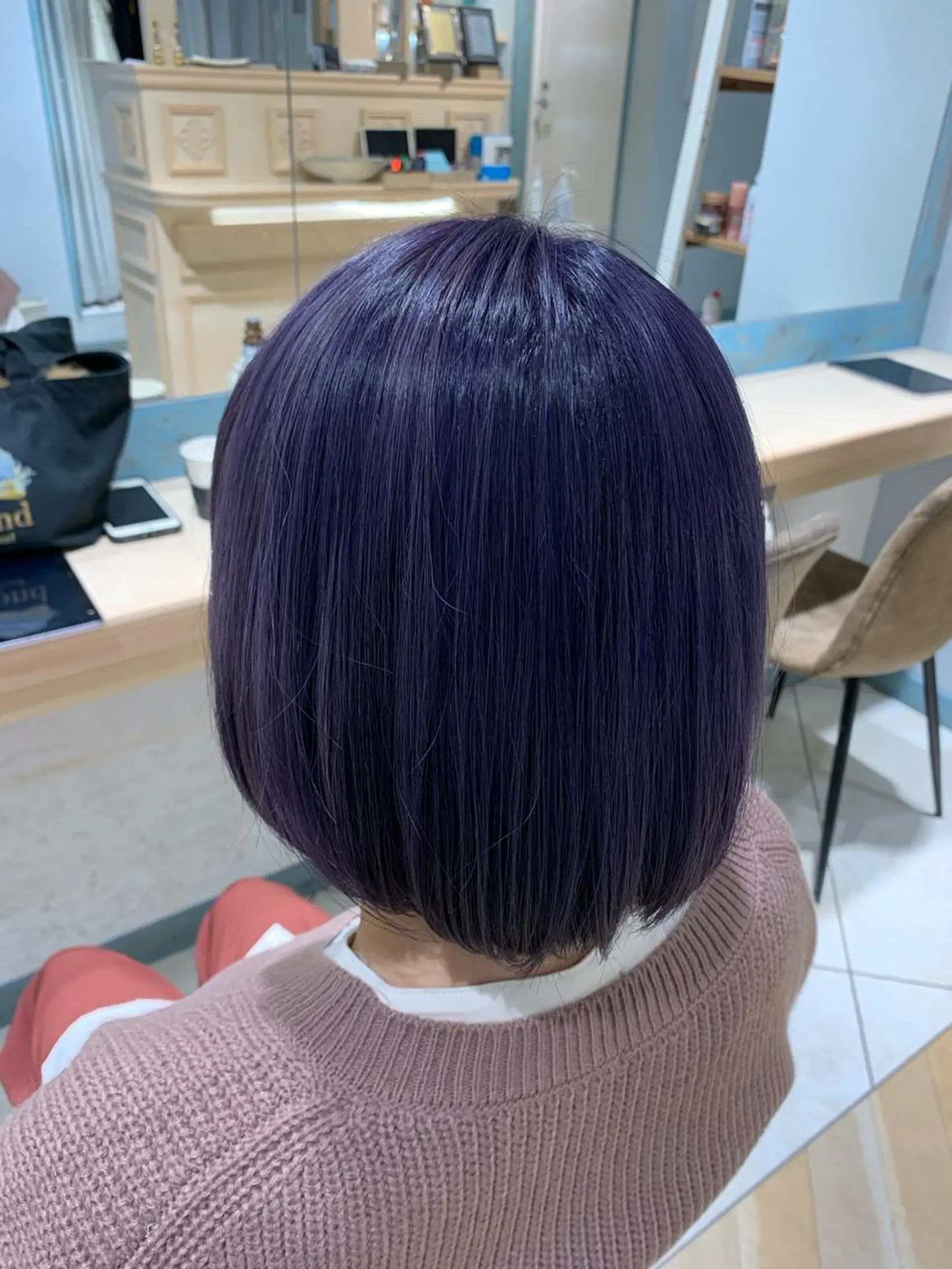 ミディアム カラー 栗原 瑠世のヘアスタイル
