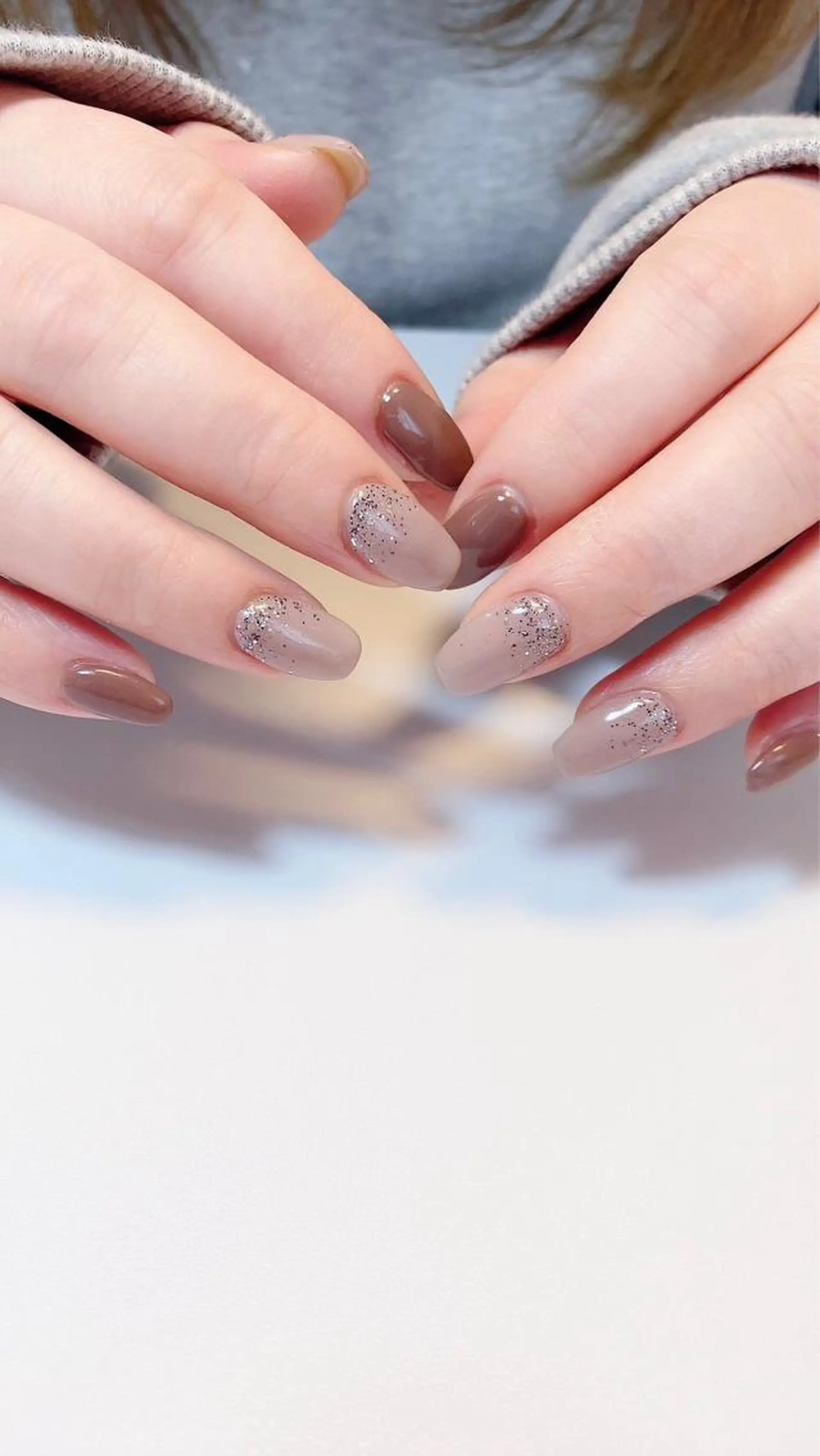 ネイル ブラウン ネイルサロン lipineのネイルデザイン