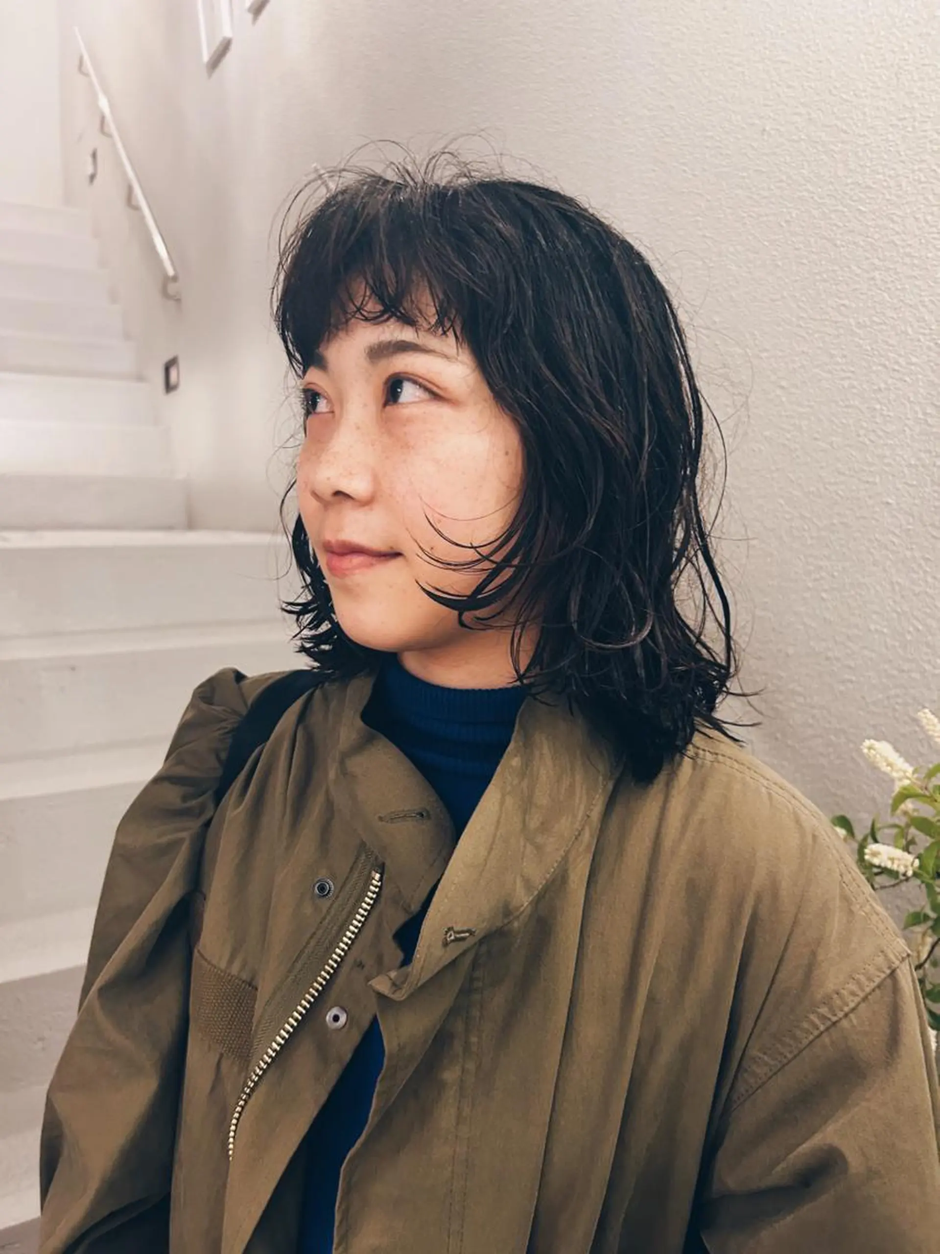 ミディアム パーマ トリートメント 似合わせパーマ 🌼カンナのヘアスタイル