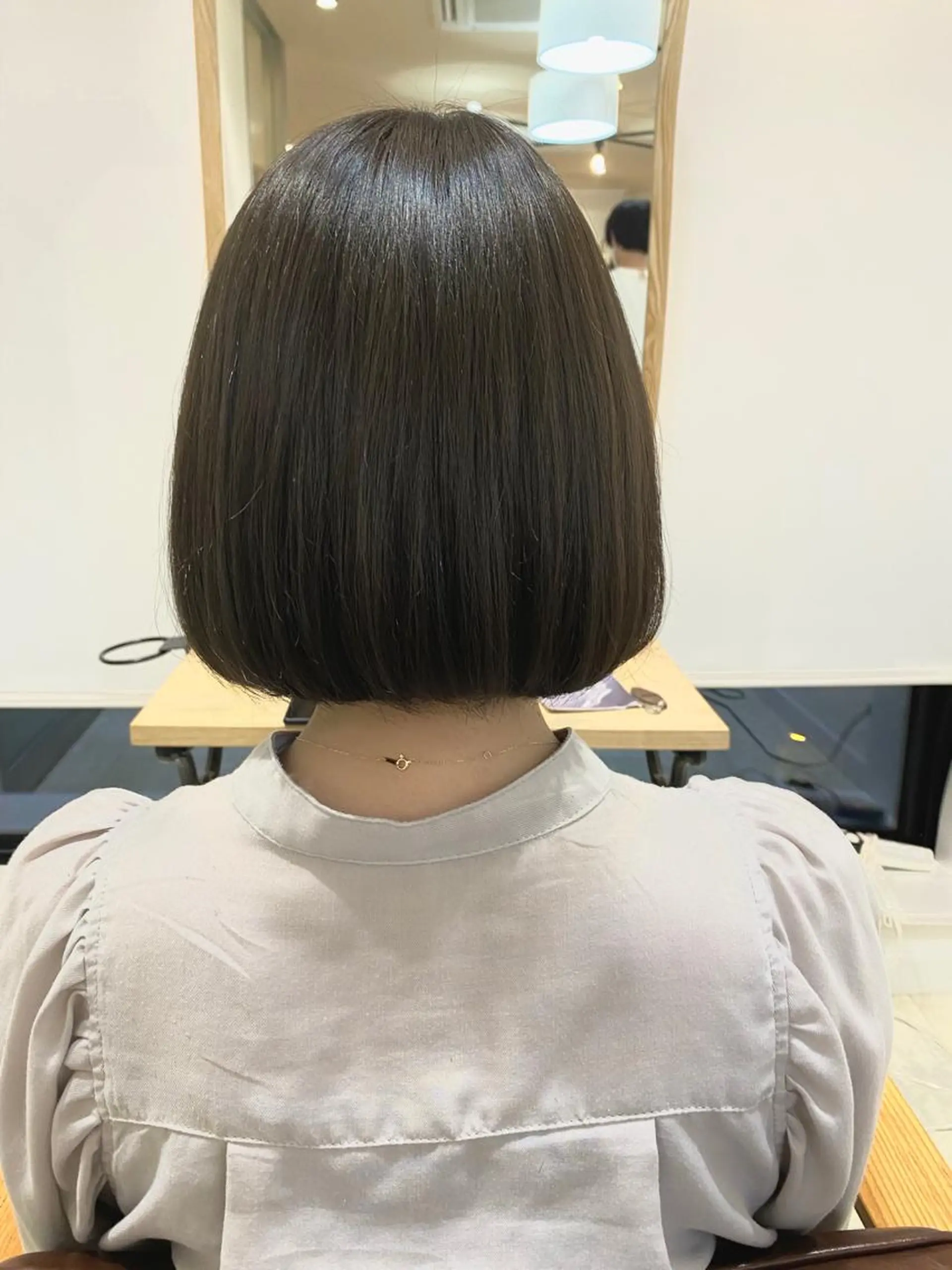 ミディアム カラー 透明感カラー グレージュ オリーブグレージュ オリーブグレー 店長　ショート& パーマ　坂本のヘアスタイル