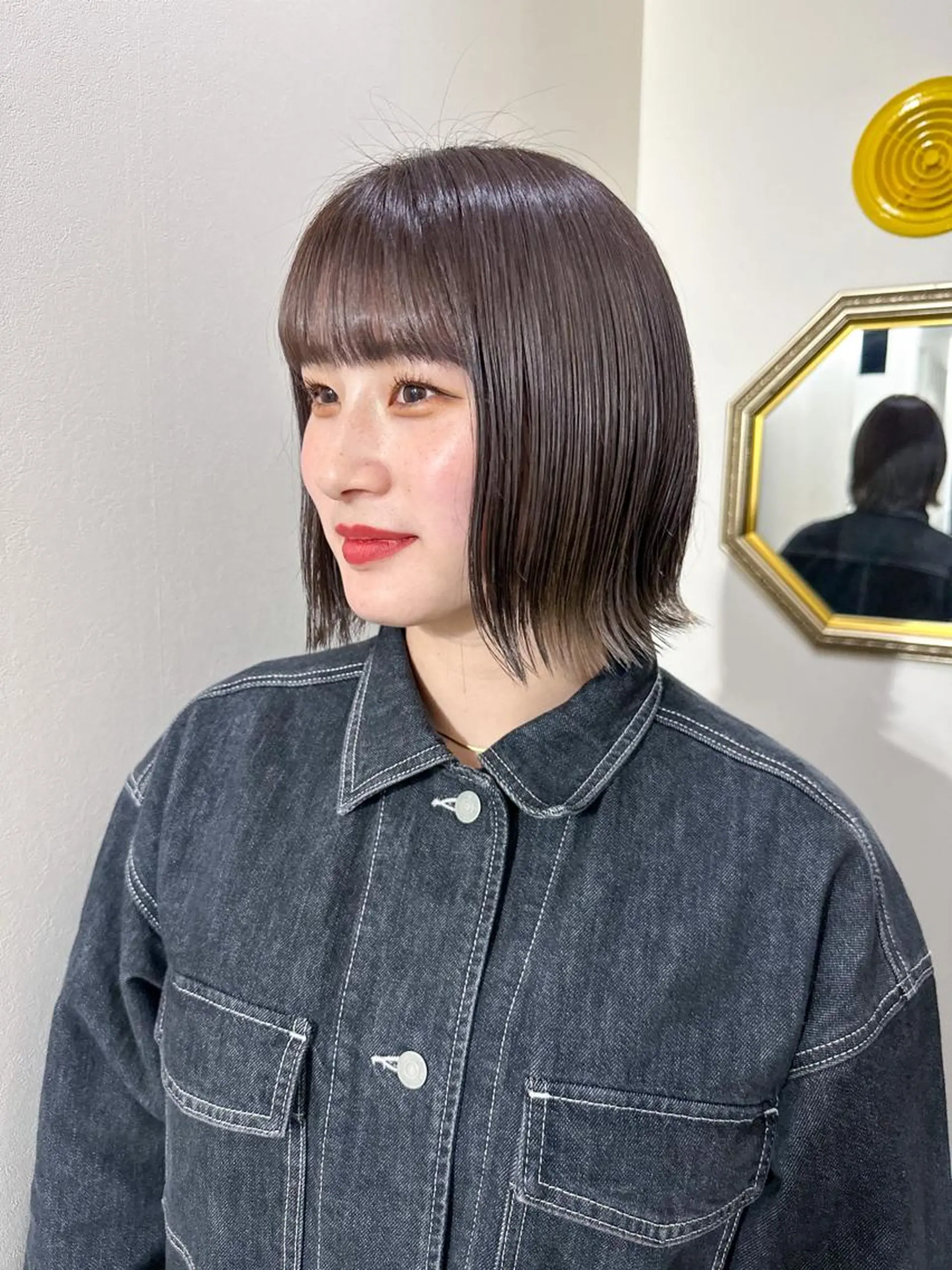 ミディアム カラー ブリーチ 透明感カラー 桒村 沙綾のヘアスタイル
