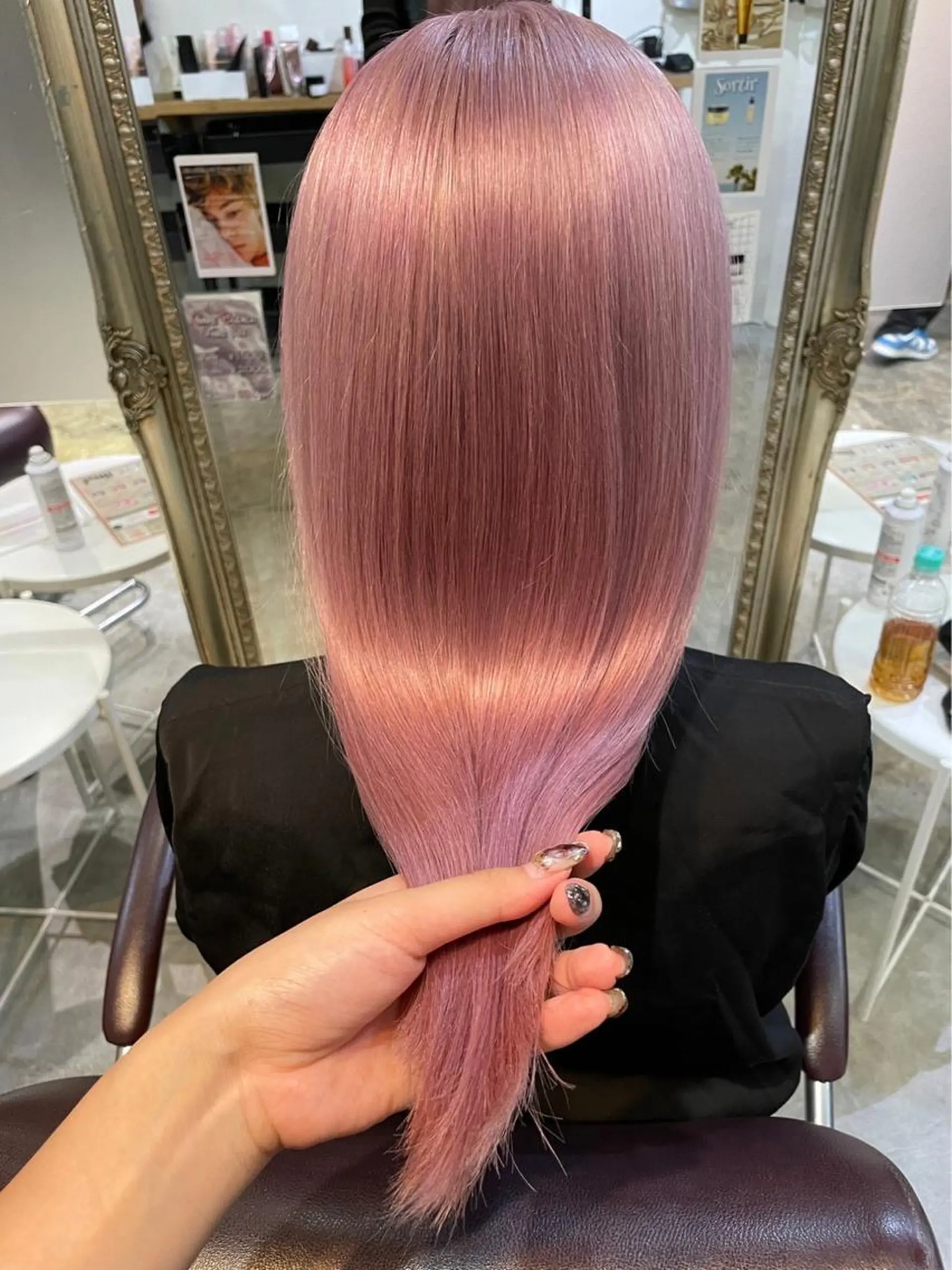 ロング エクステ 顔周りカット 髪質改善 韓国風ヘア 縮毛矯正 ヘアカラー トリートメント 髪質改善&艶カラー/ ほんだあみ (♡)のヘアスタイル