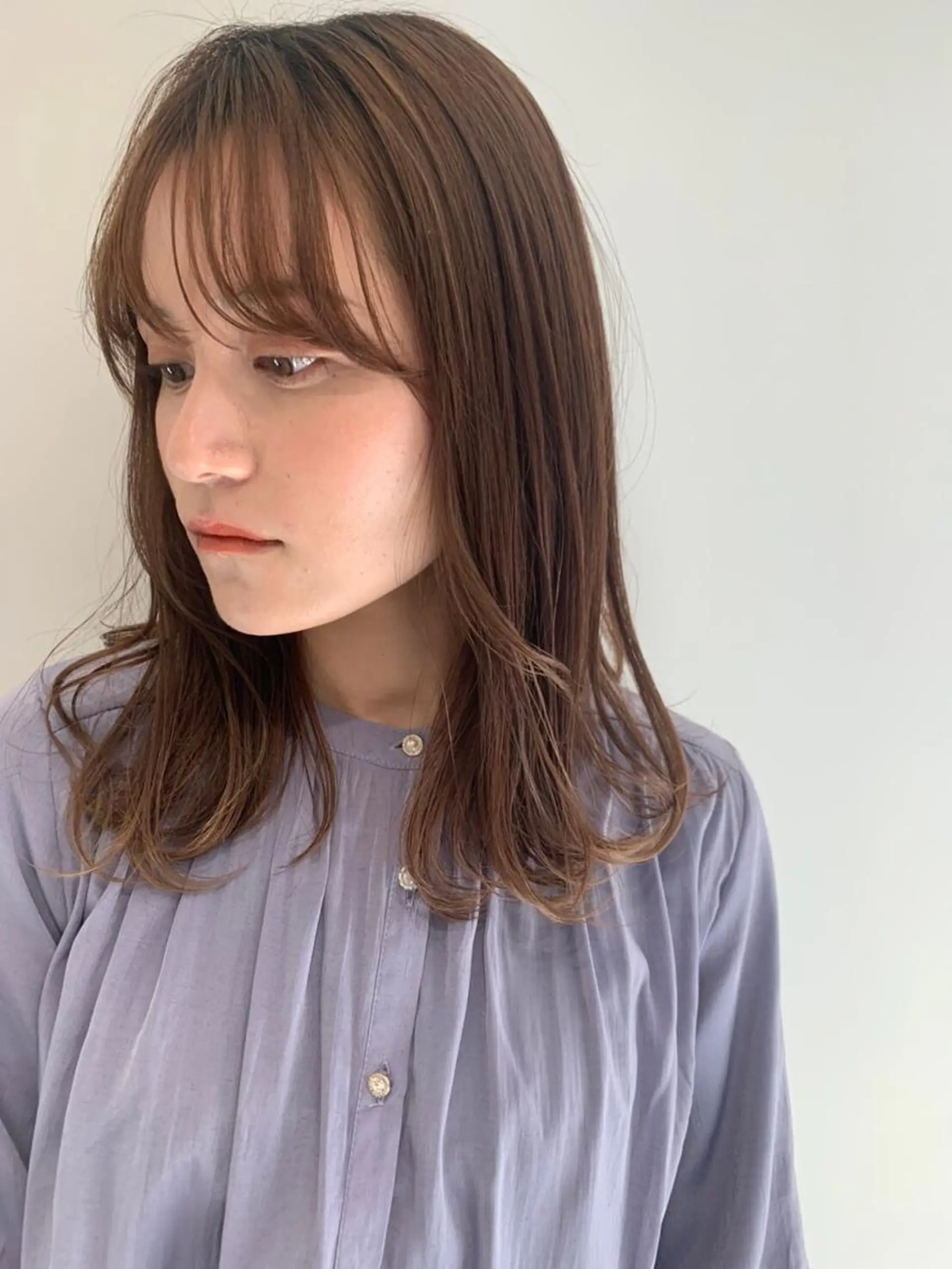 ミディアム カラー パーマ アディクシーカラー アッシュ グレージュ イルミナカラー インナーカラー ヘアカラー トリートメント CEINE【セーヌ】 三軒茶屋のヘアスタイル